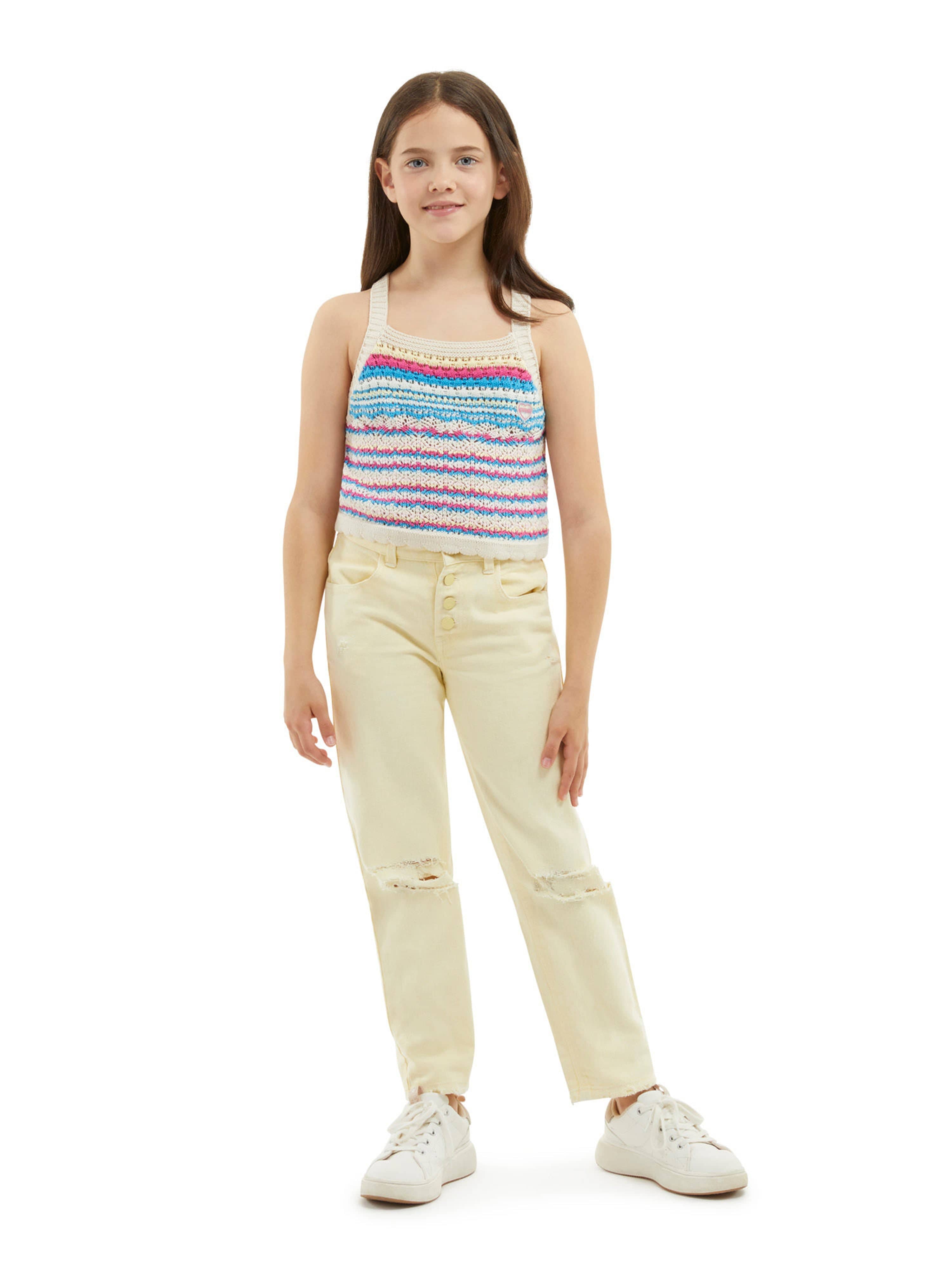 Guess Girls Crocheted Top in Multicolour