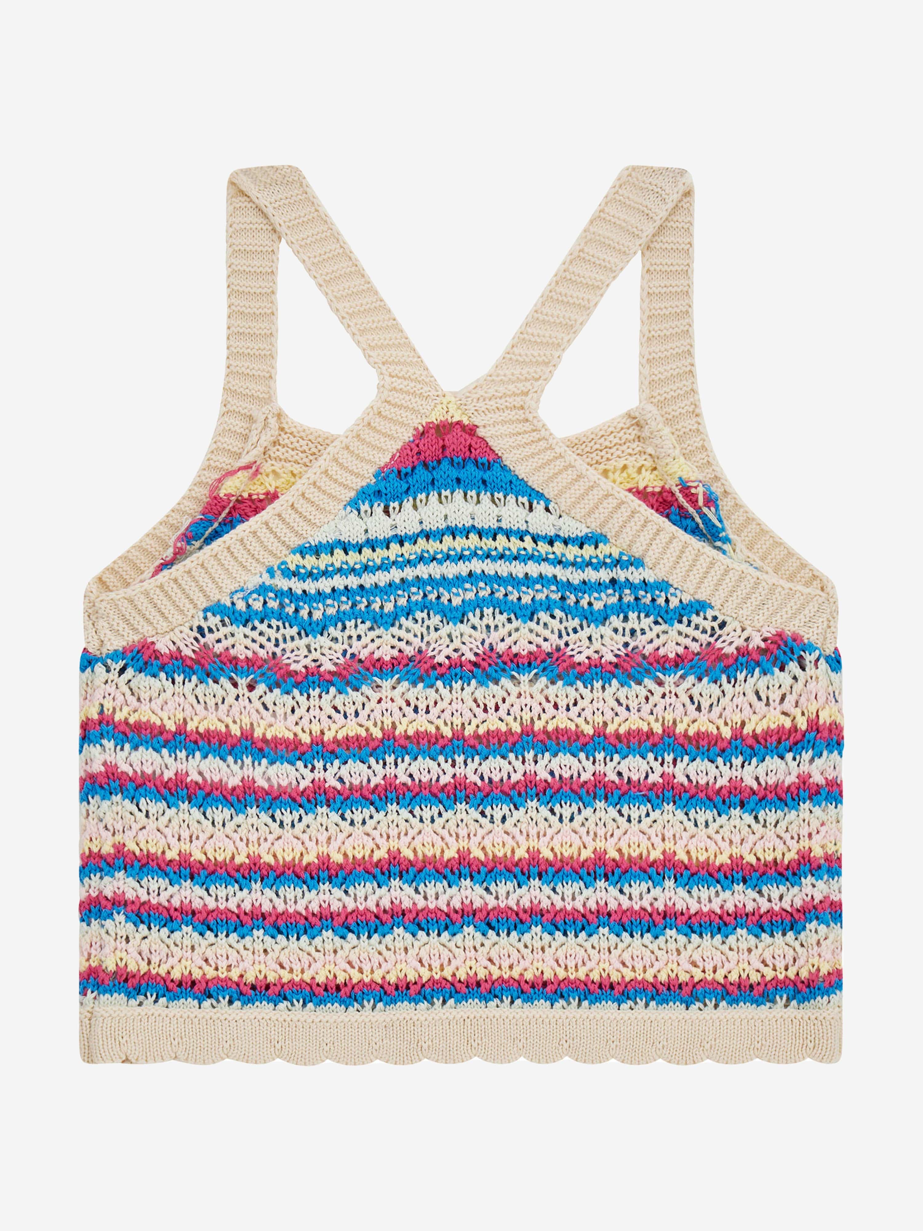 Guess Girls Crocheted Top in Multicolour