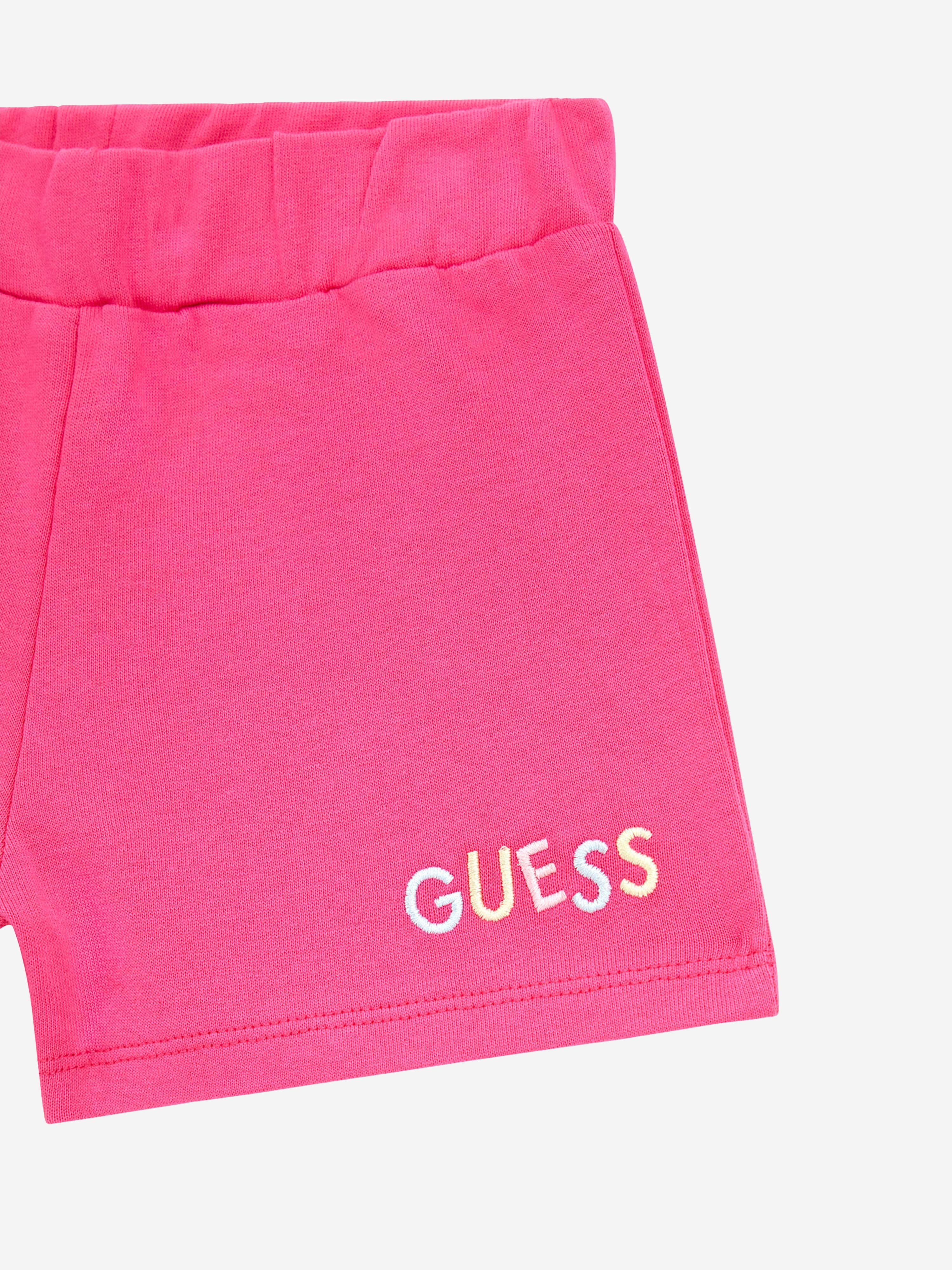 Guess Girls Logo Shorts in Pink