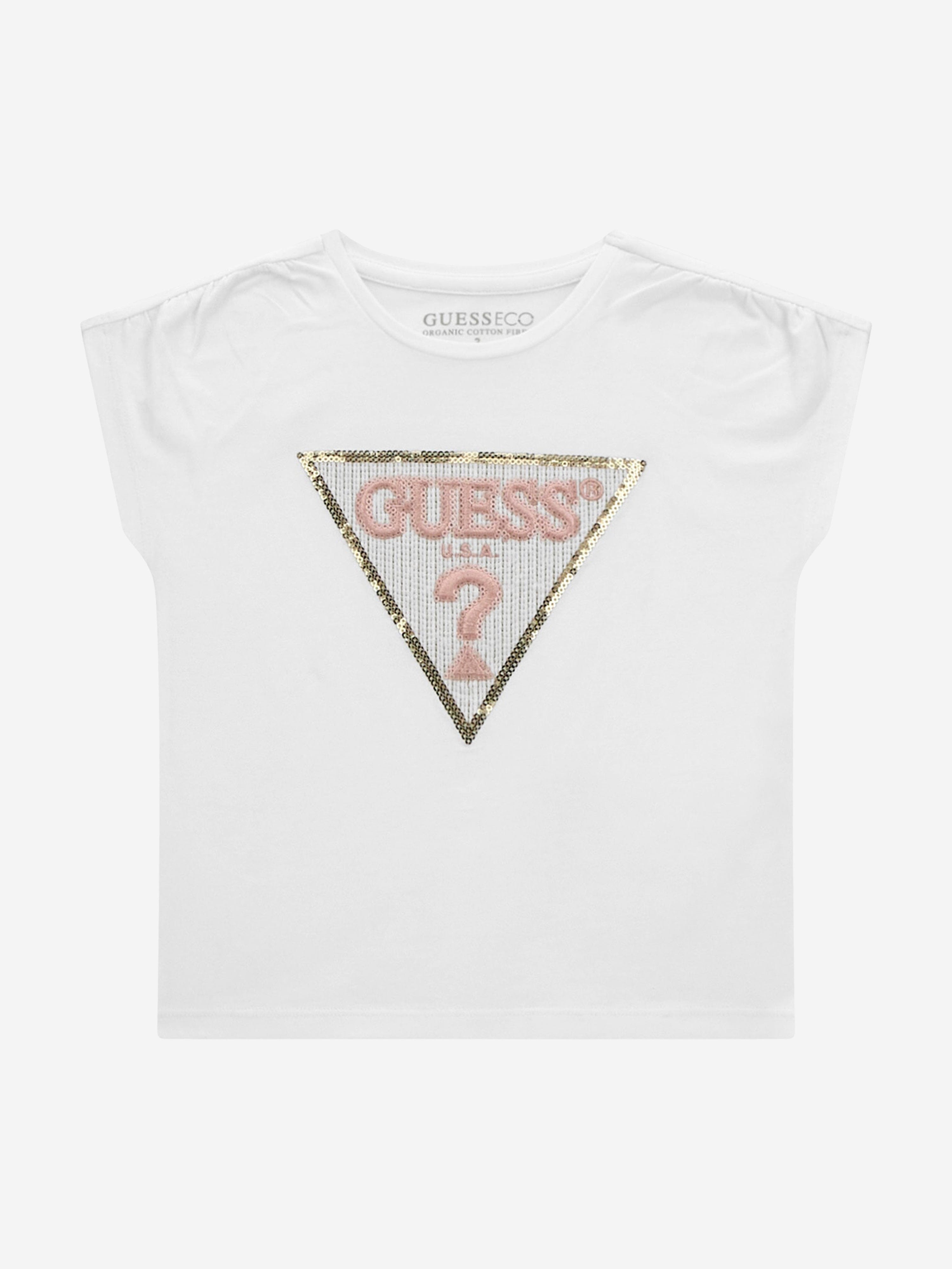 Guess Girls Logo T-Shirt in White