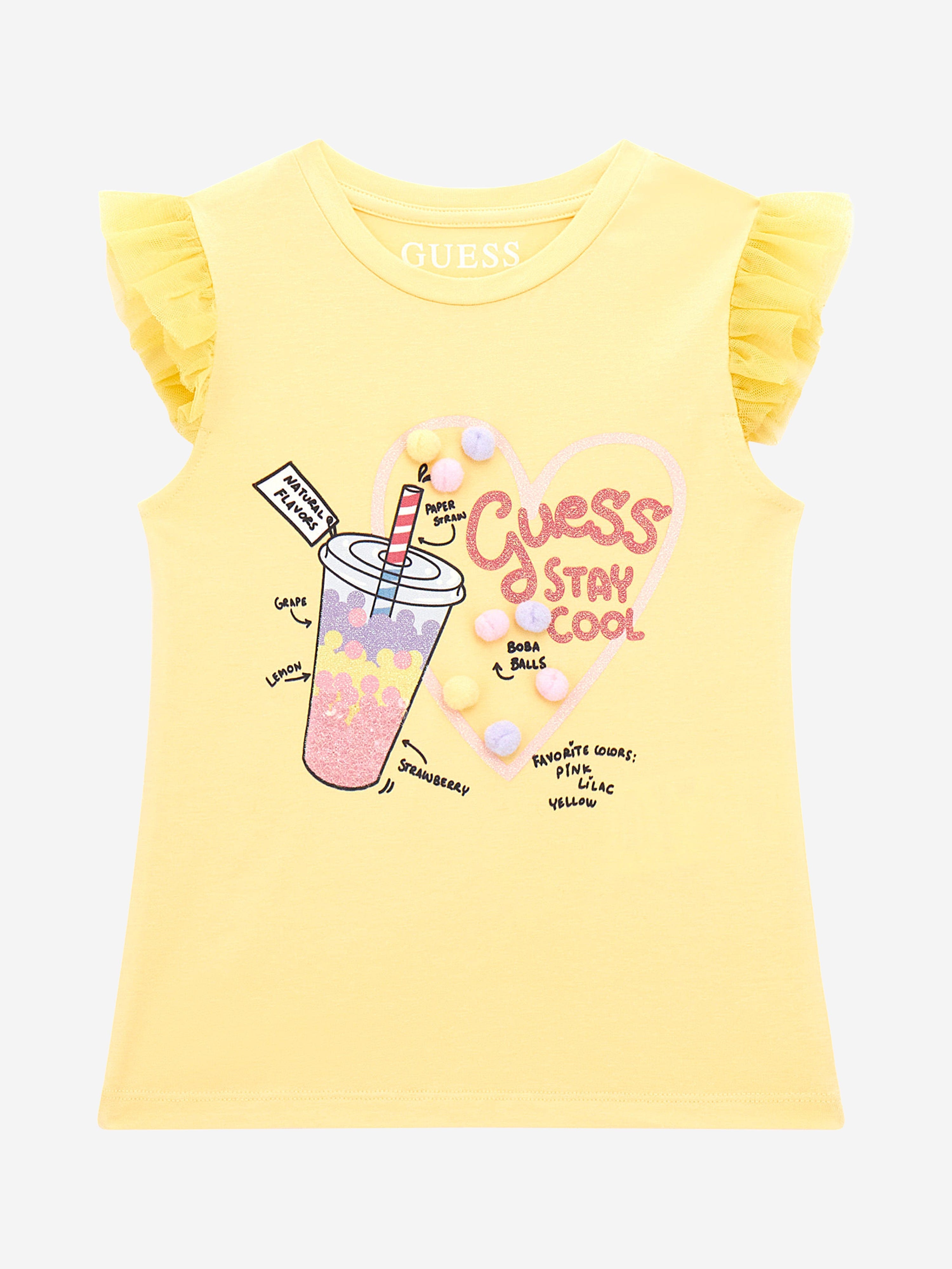 Guess Girls Stay Cool T-Shirt in Yellow