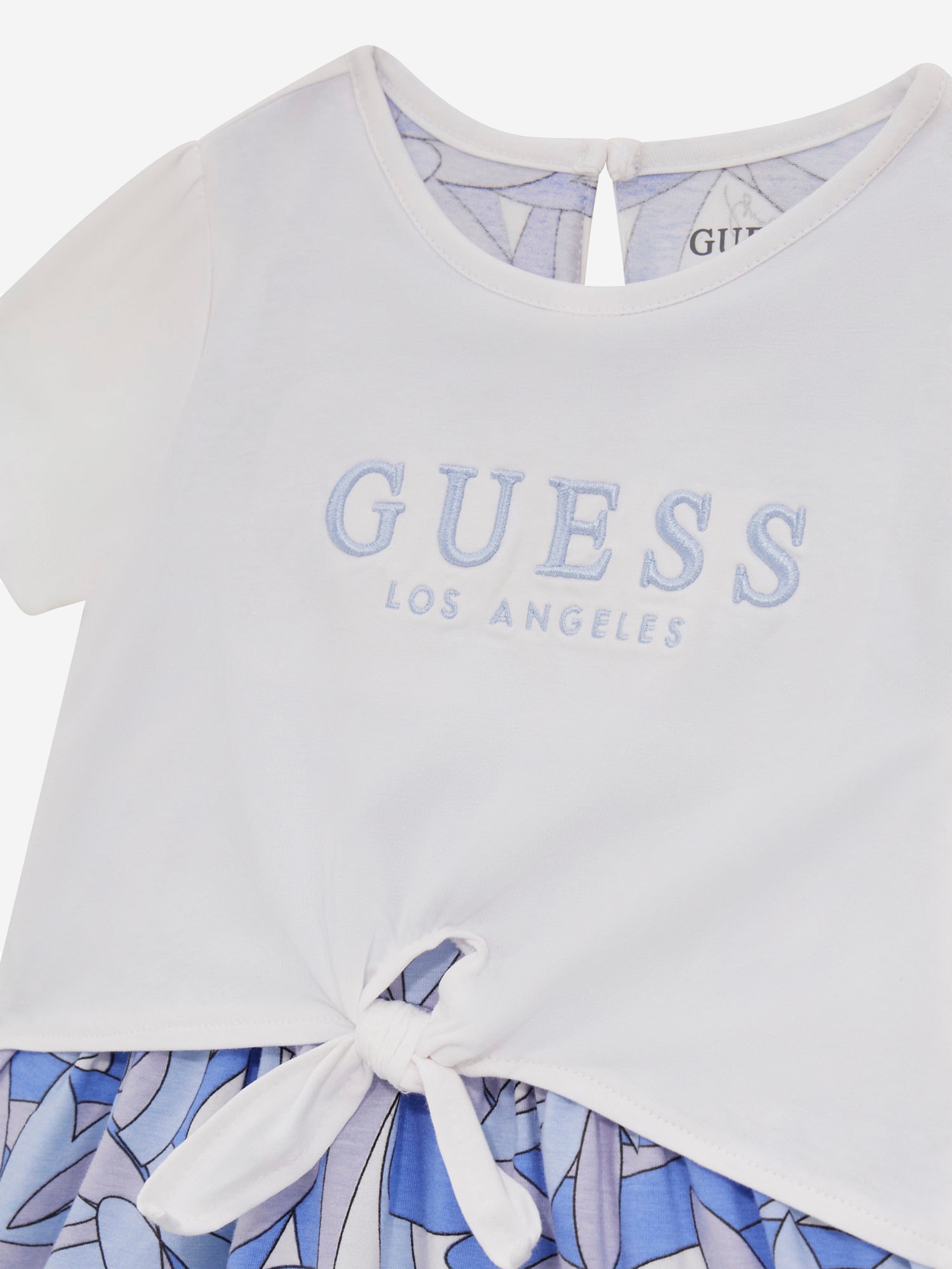 Guess Girls Patterned T-Shirt Dress in White