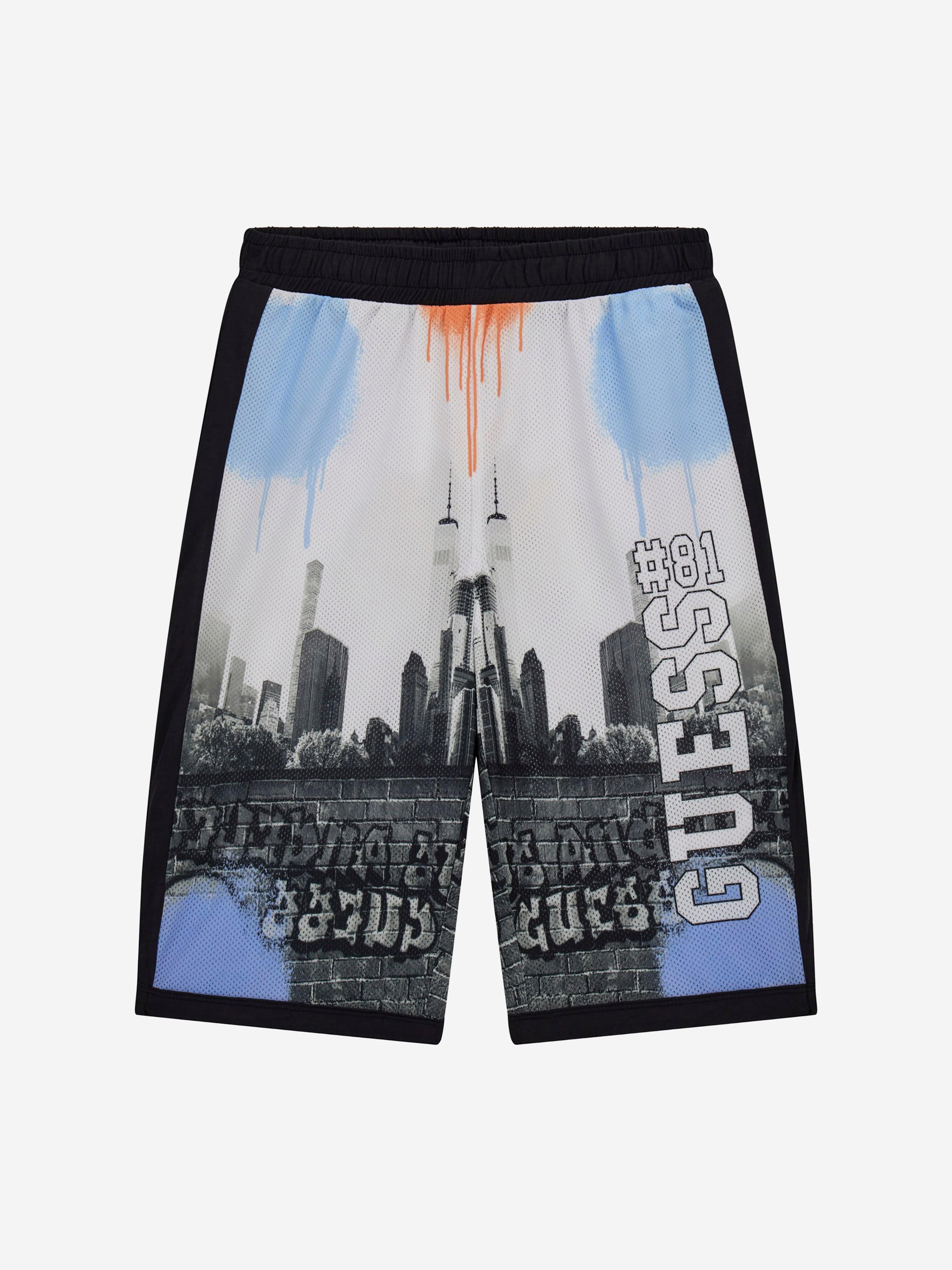 Guess Boys Urban City Print Shorts in Multicolour