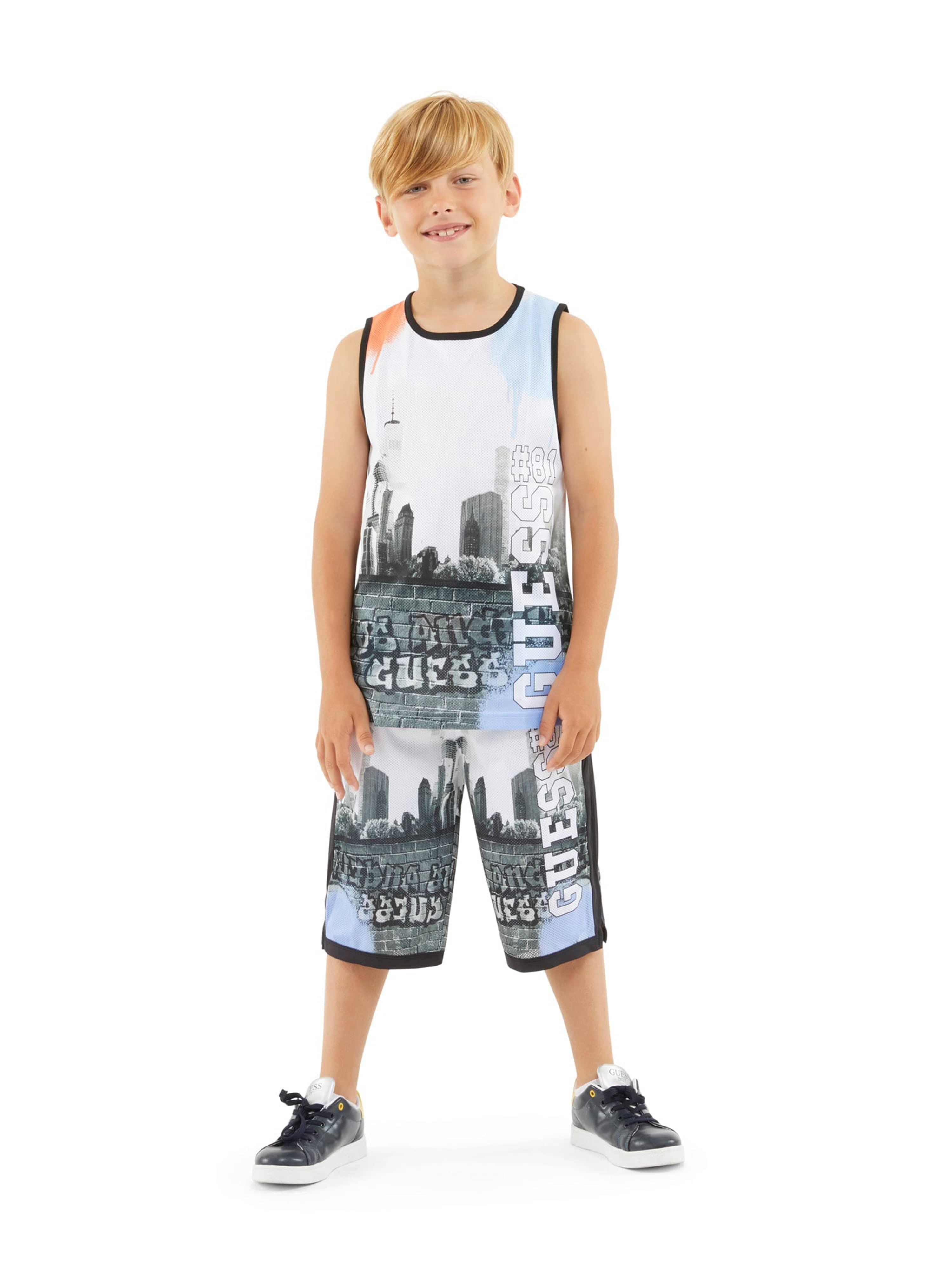 Guess Boys Urban City Print Shorts in Multicolour