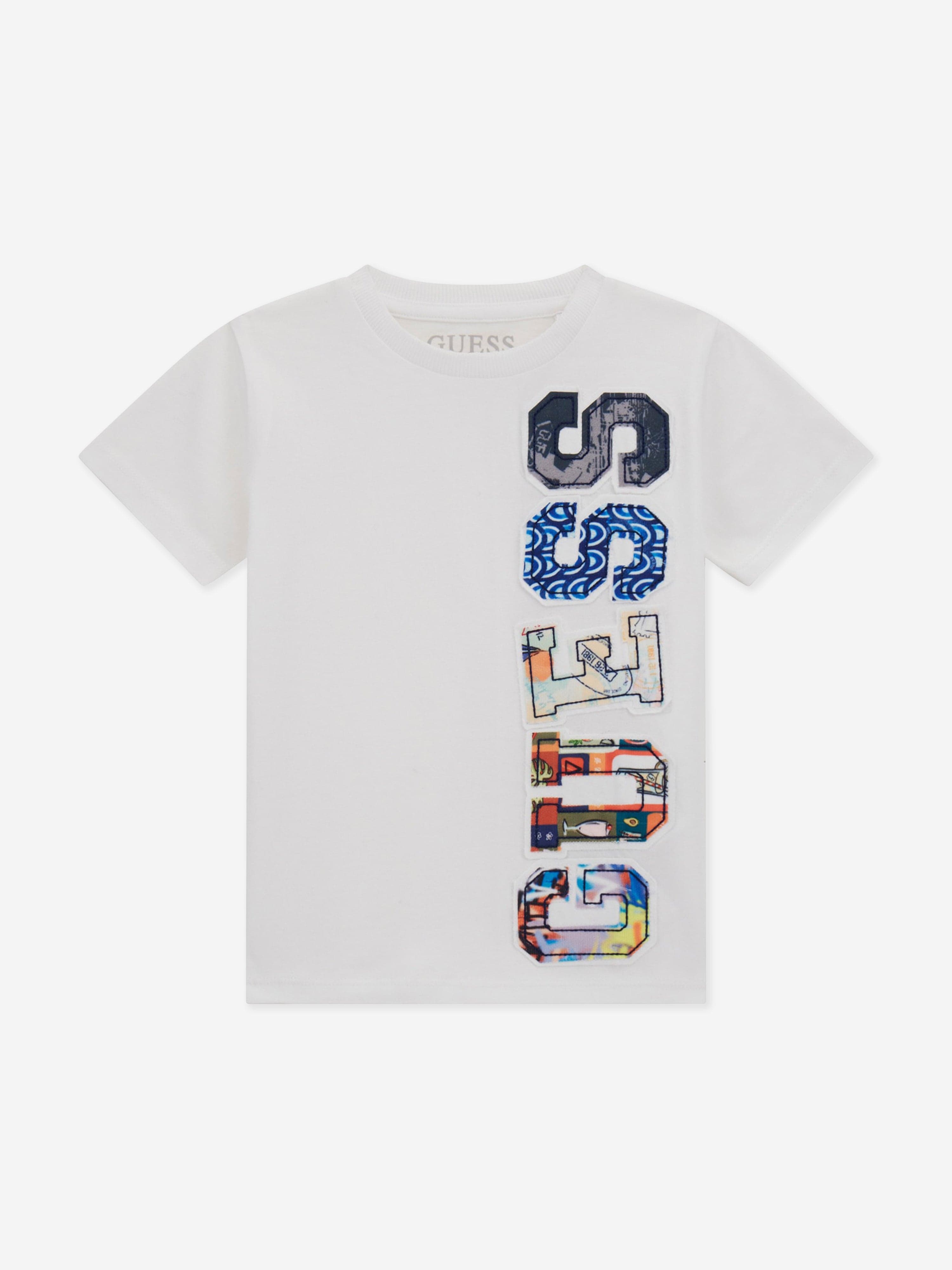 Guess Boys Logo T-Shirt in White