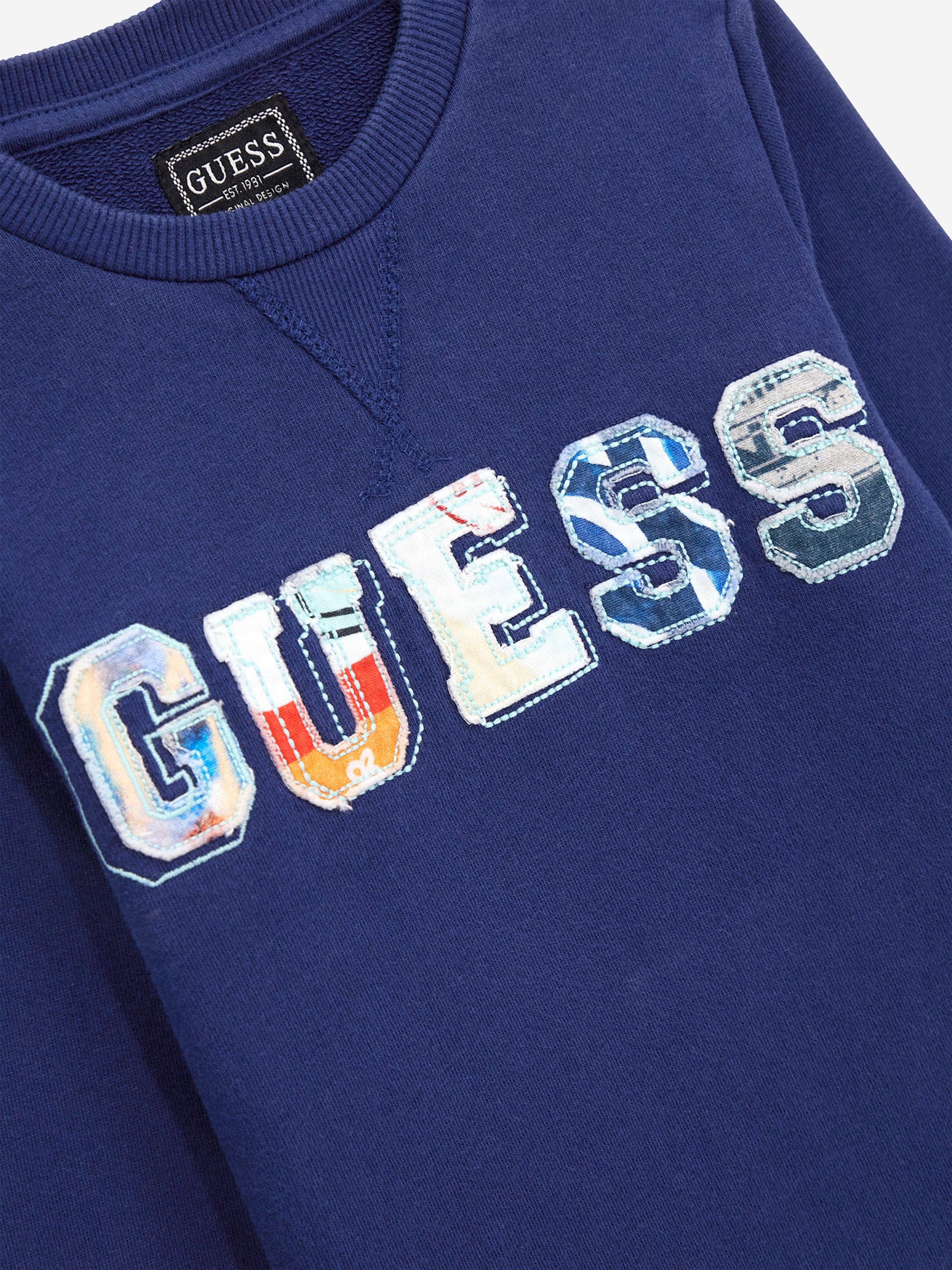 Guess Boys Logo Sweatshirt in Blue