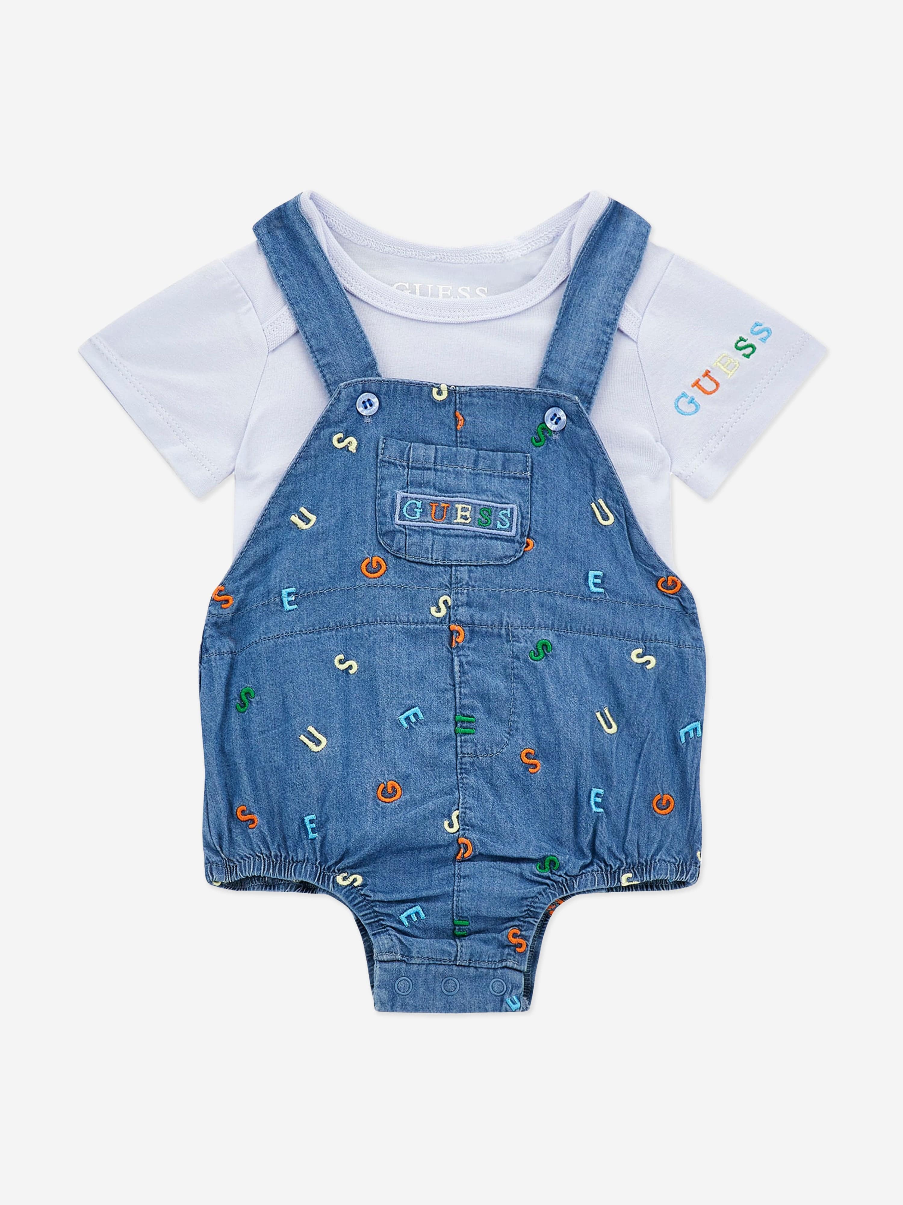 Guess Baby Boys Body And Romper Set in Blue