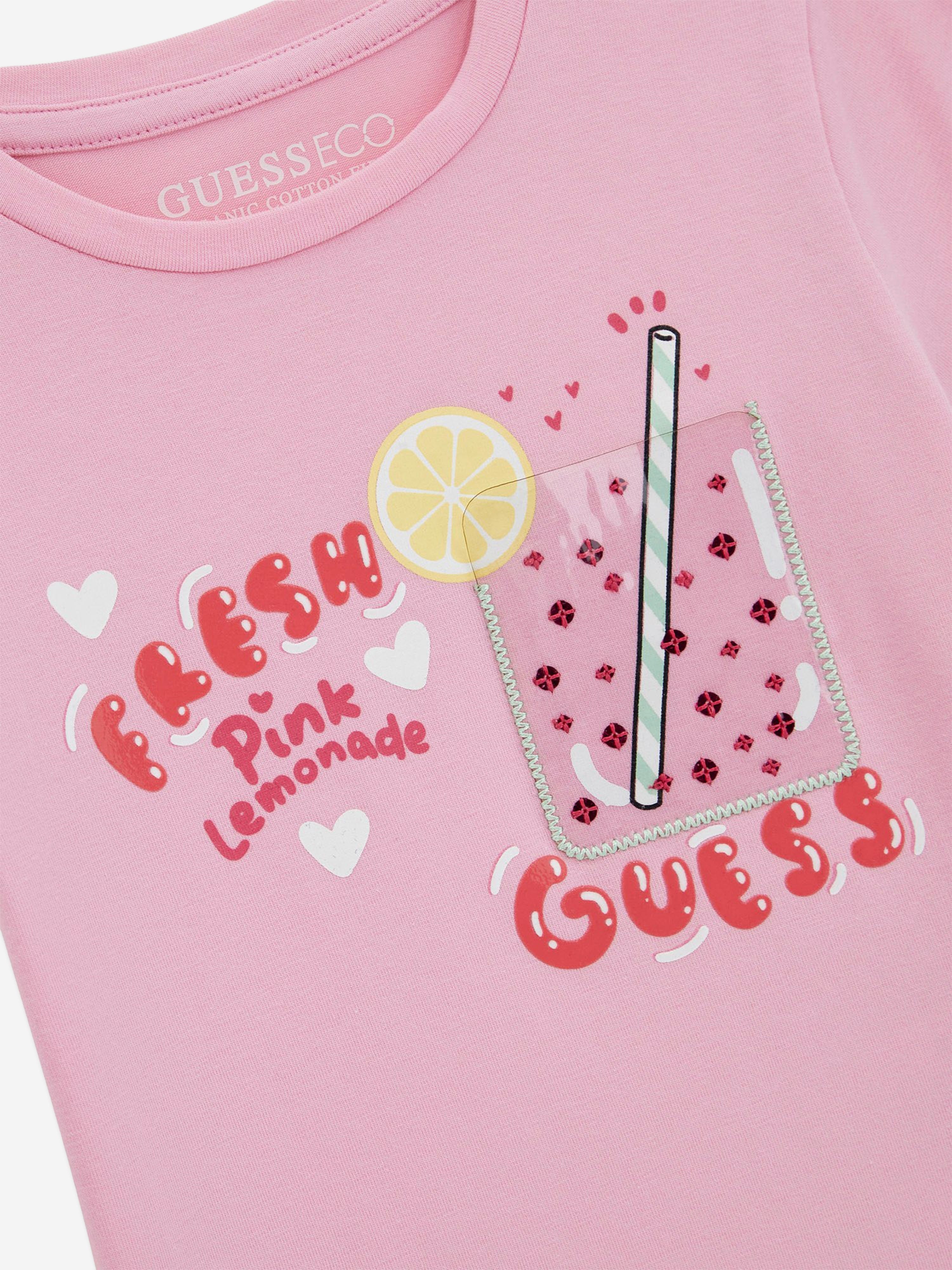 Guess Girls Lemonade T-Shirt in Pink
