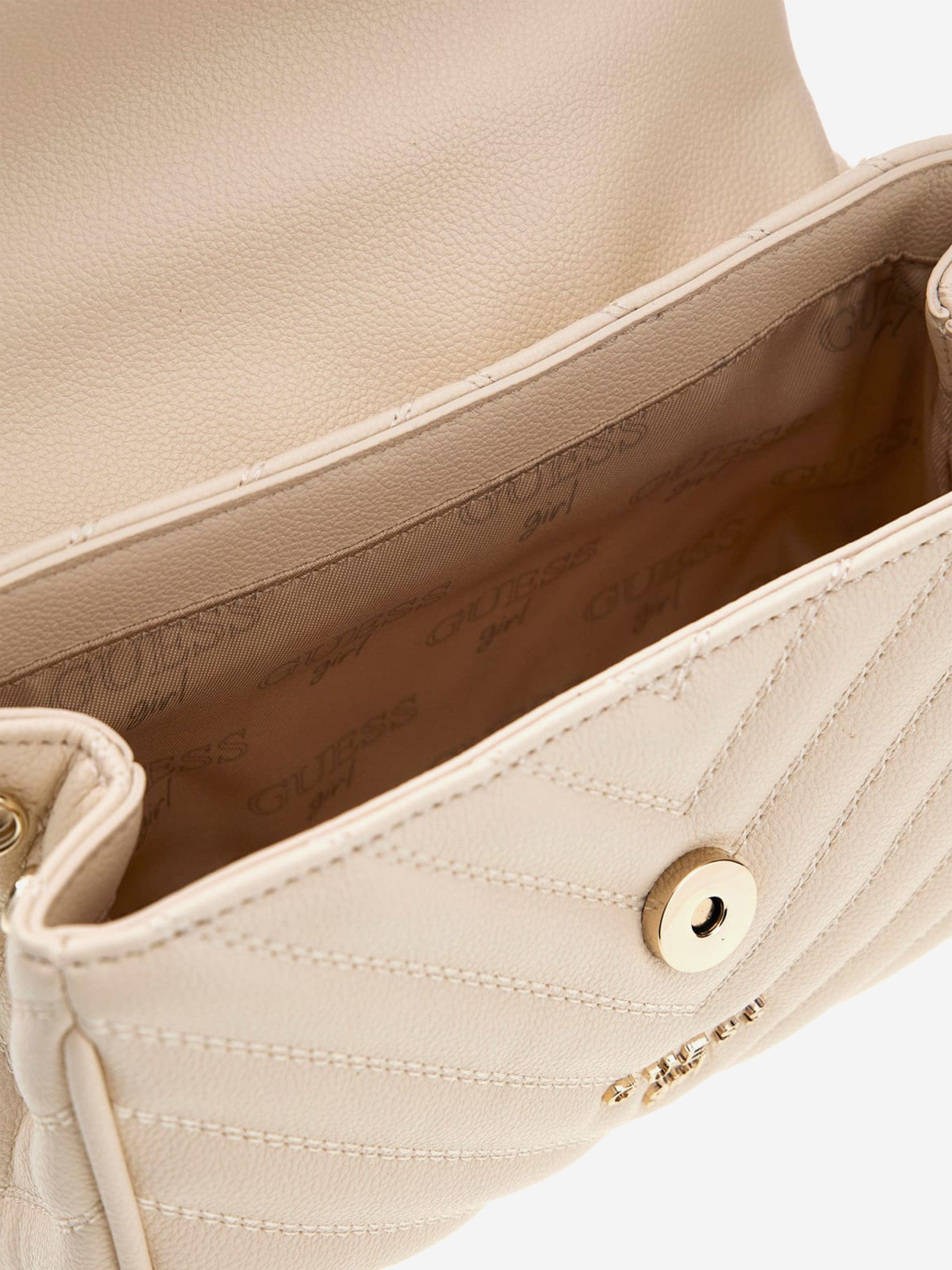 Guess Girls Crossbody Flap Bag in Beige (18.7cm)