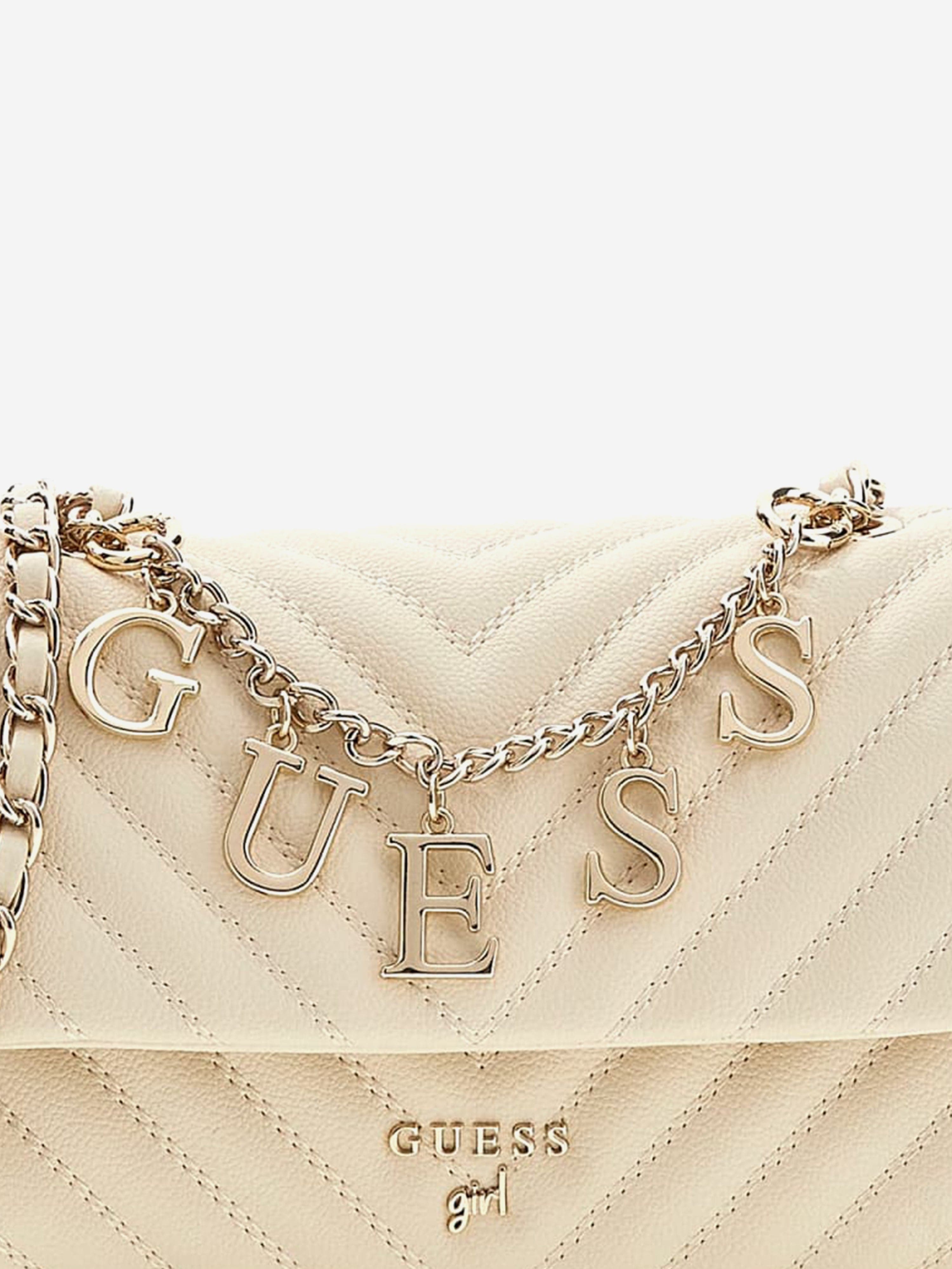 Guess Girls Crossbody Flap Bag in Beige (18.7cm)