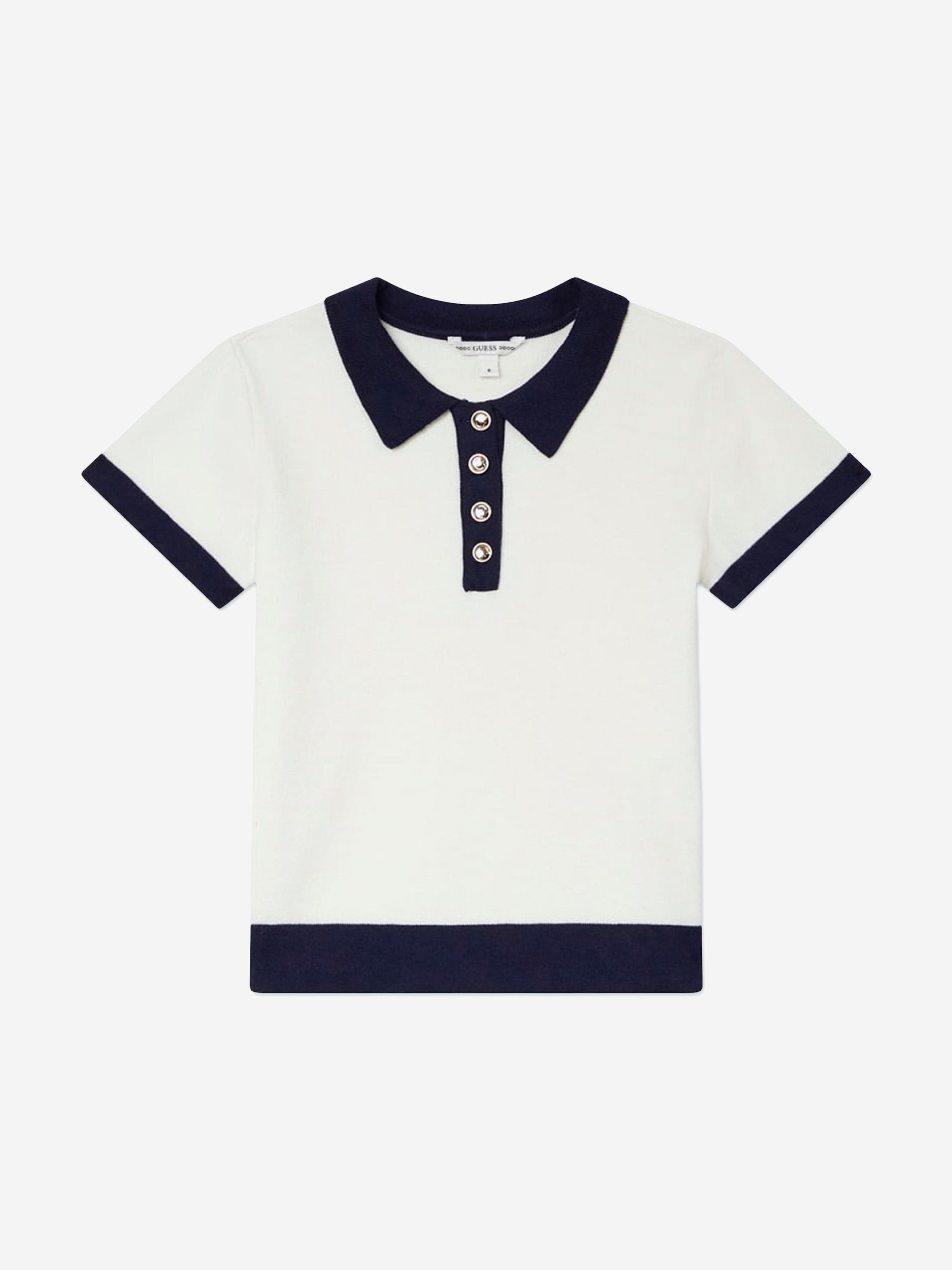 Guess Girls Polo Sweater and Skirt Set in Navy