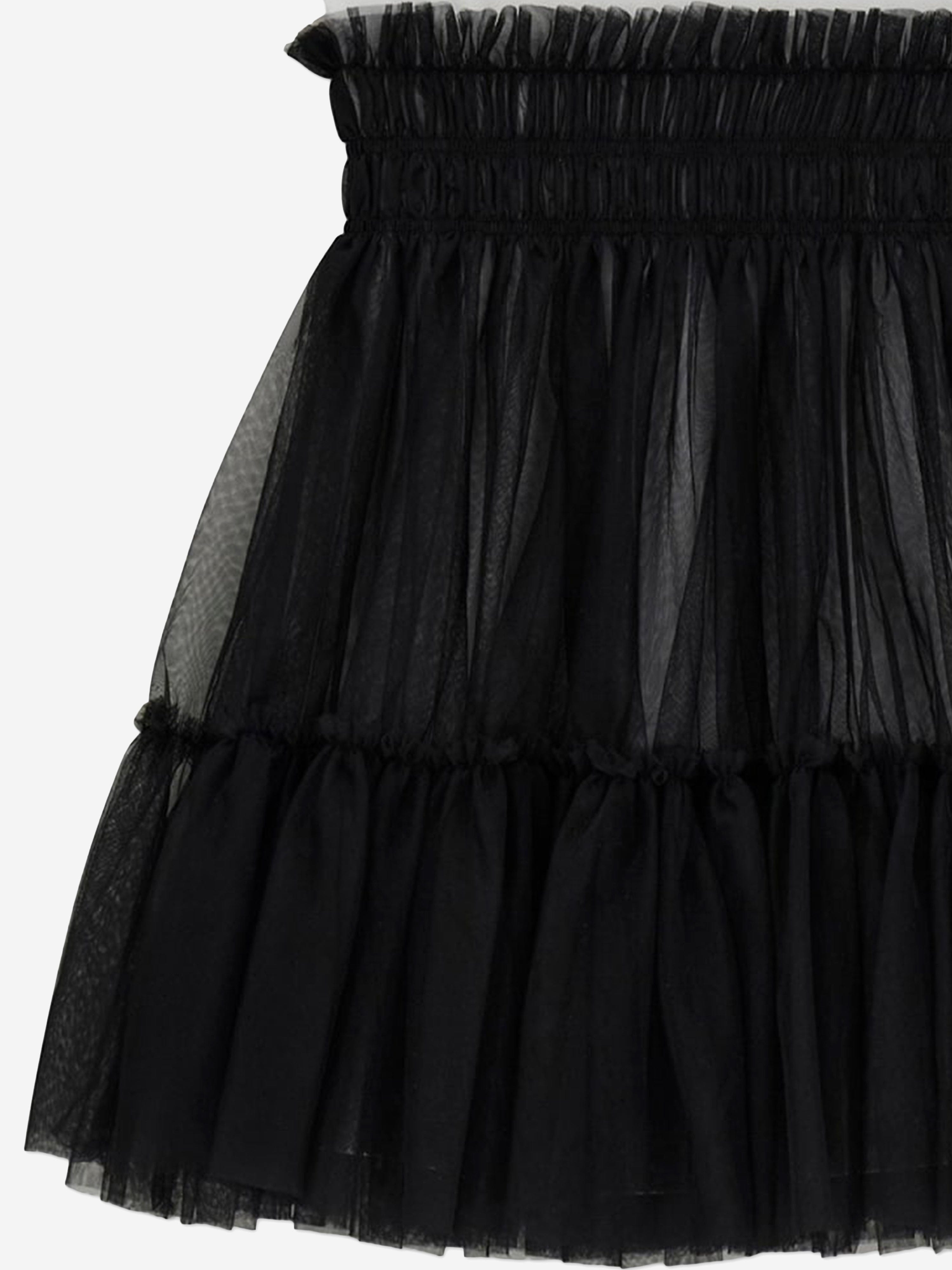 Guess Girls Mixed Fabric Dress in Black