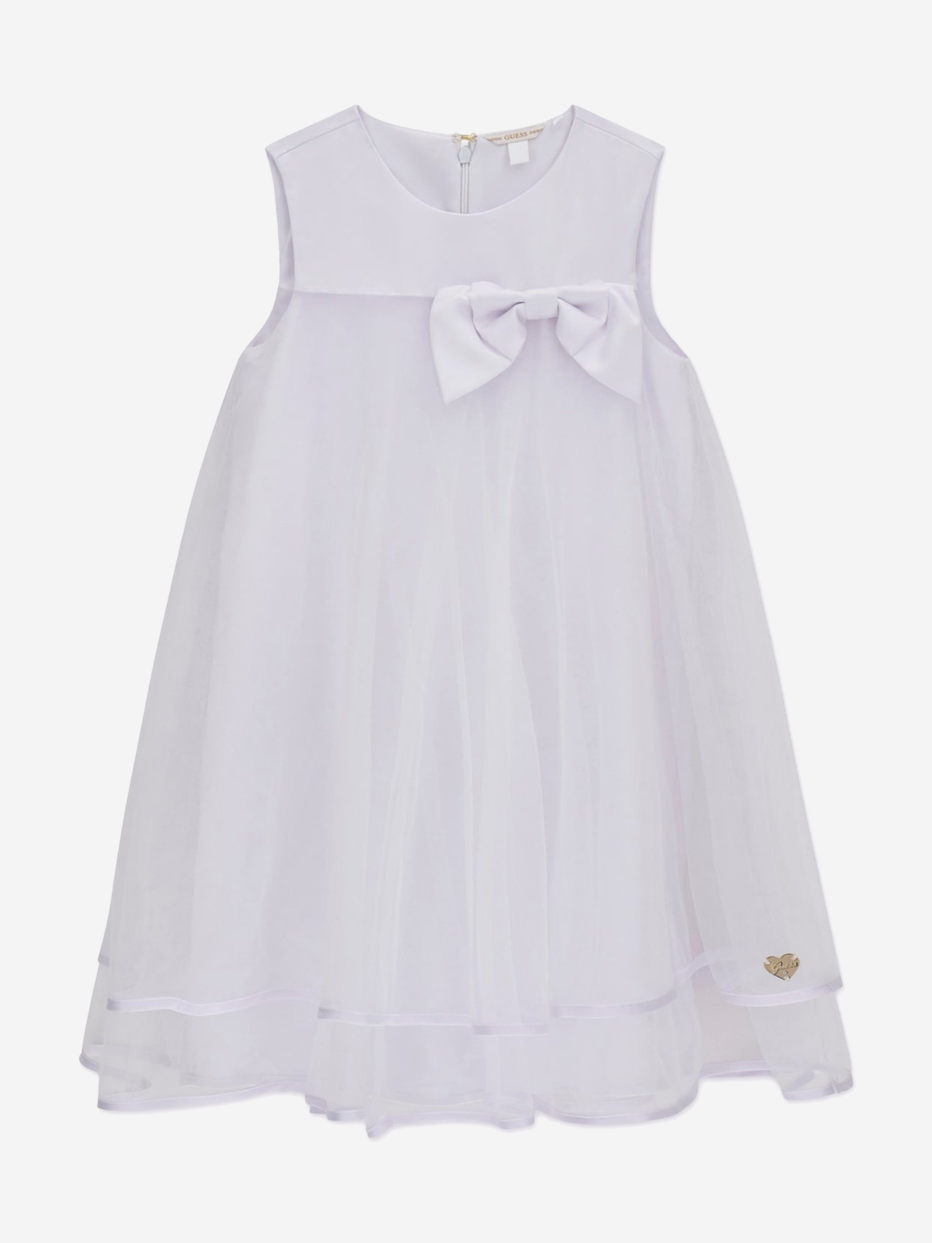 Guess Girls Bow Ceremony Dress in White
