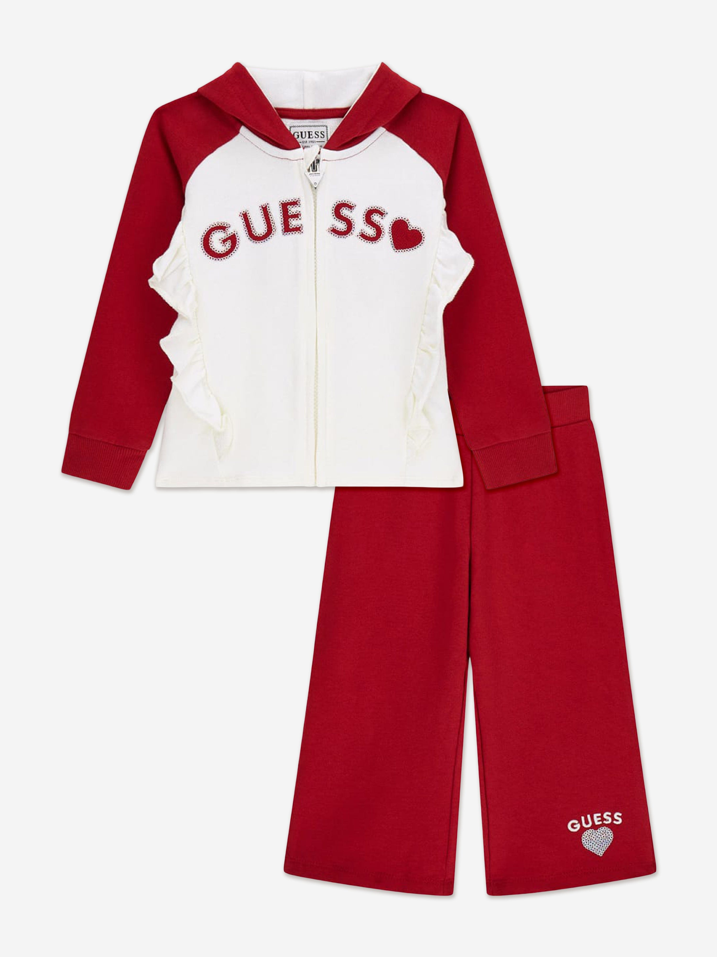 Guess Girls Logo Tracksuit in Red