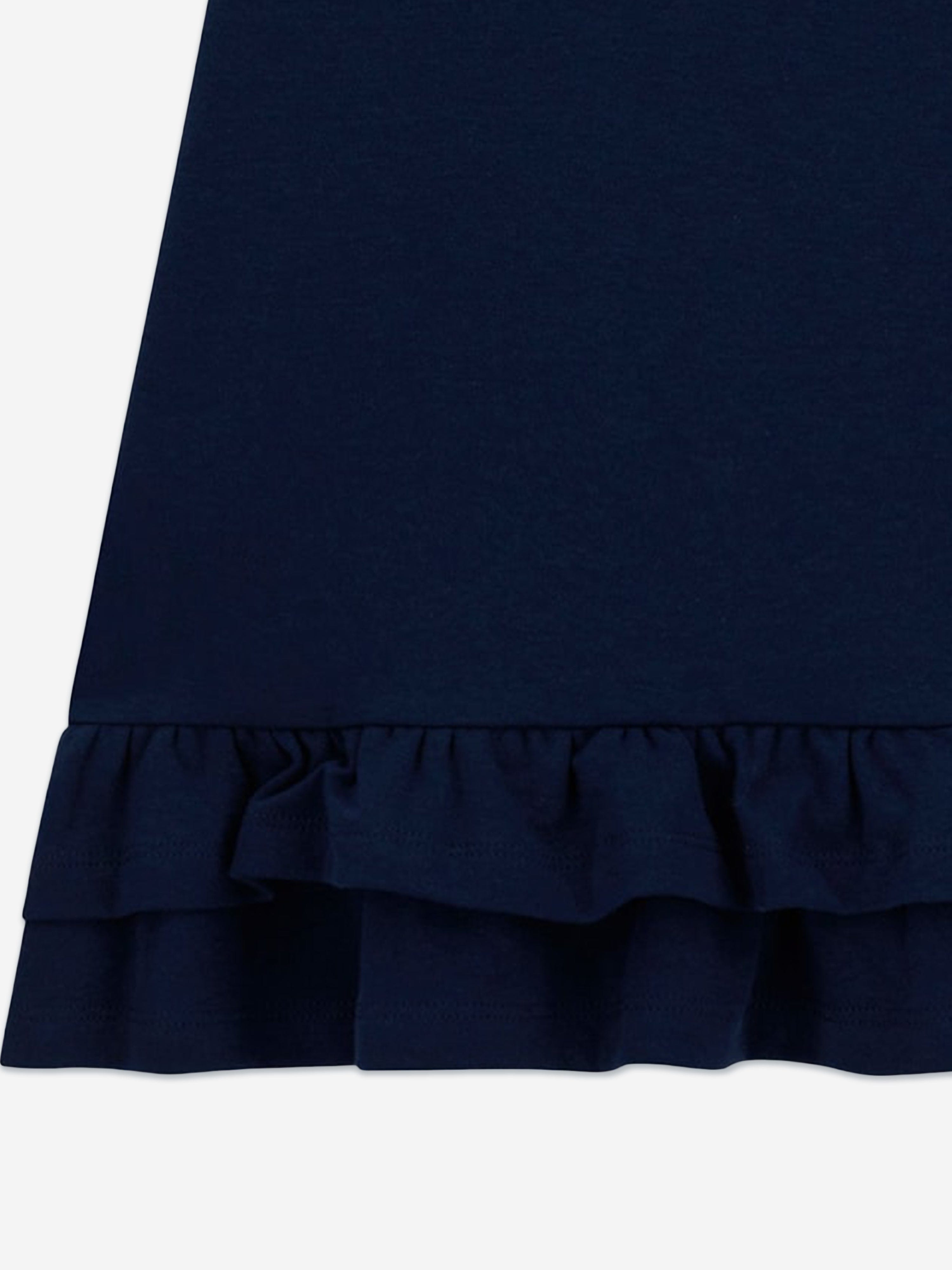 Guess Girls Logo Jersey Dress in Navy