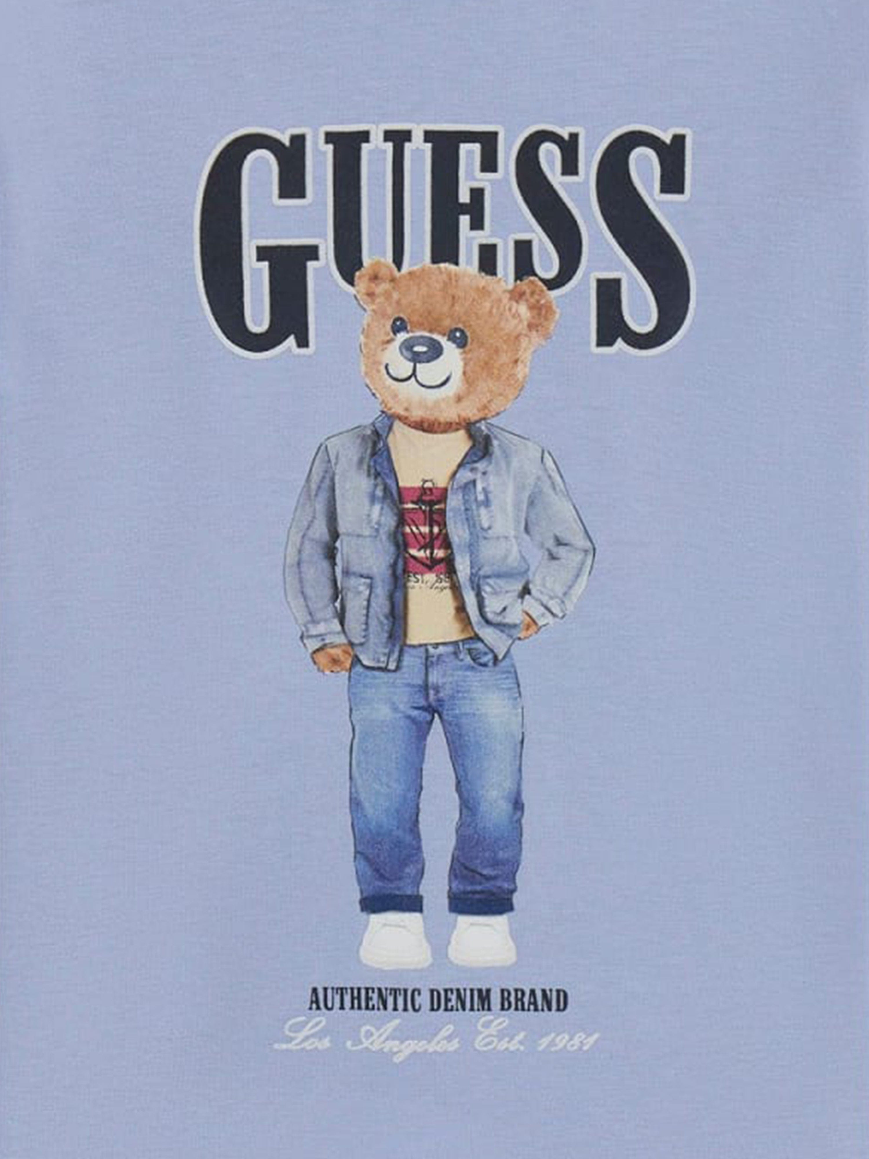 Guess Boys Bear Logo T-Shirt in Blue