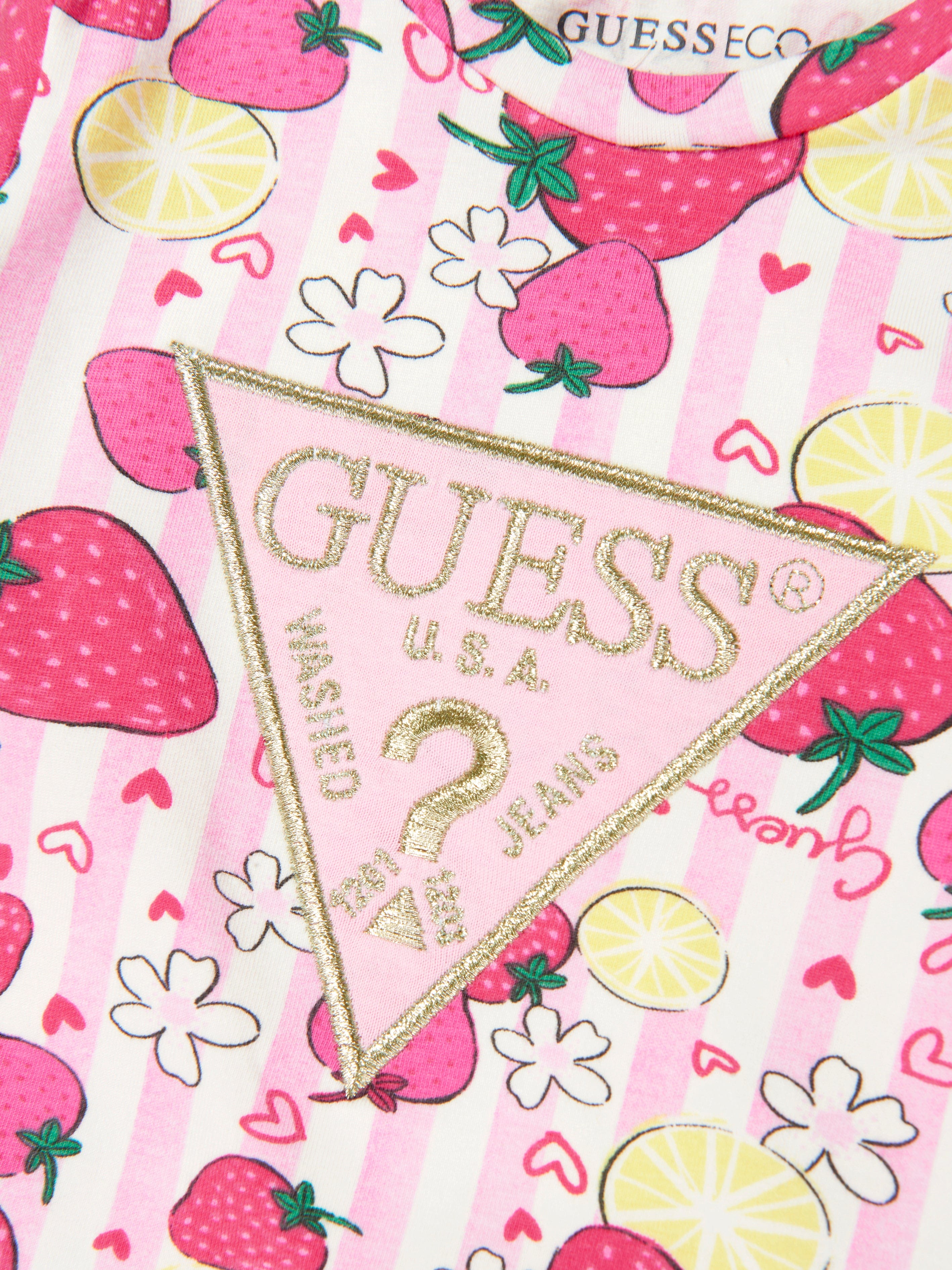 Guess Baby Girls Strawberry T-Shirt and Shorts Set in Pink