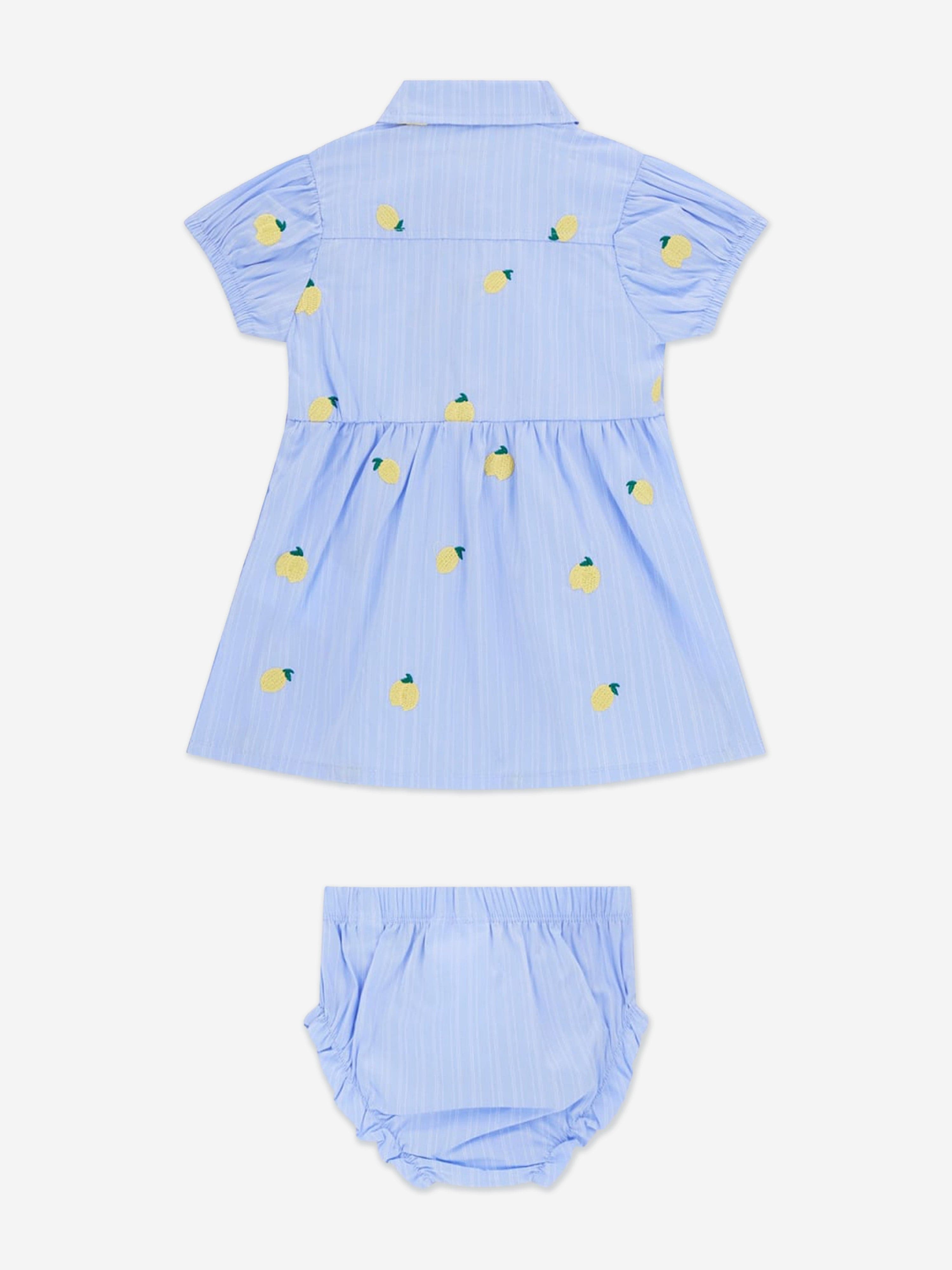 Guess Baby Girls Shirt Dress with Knickers in Blue