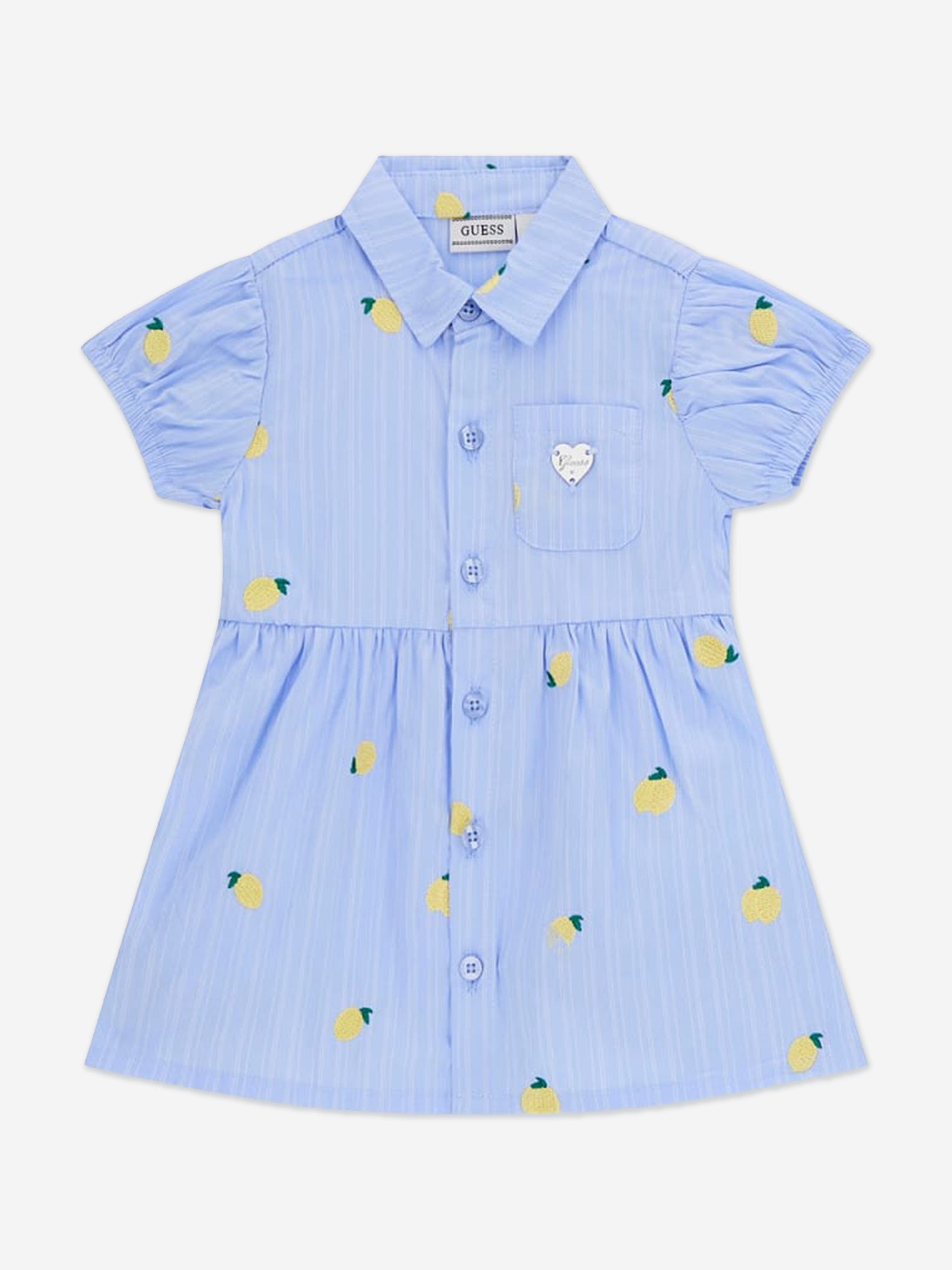 Guess Baby Girls Shirt Dress with Knickers in Blue