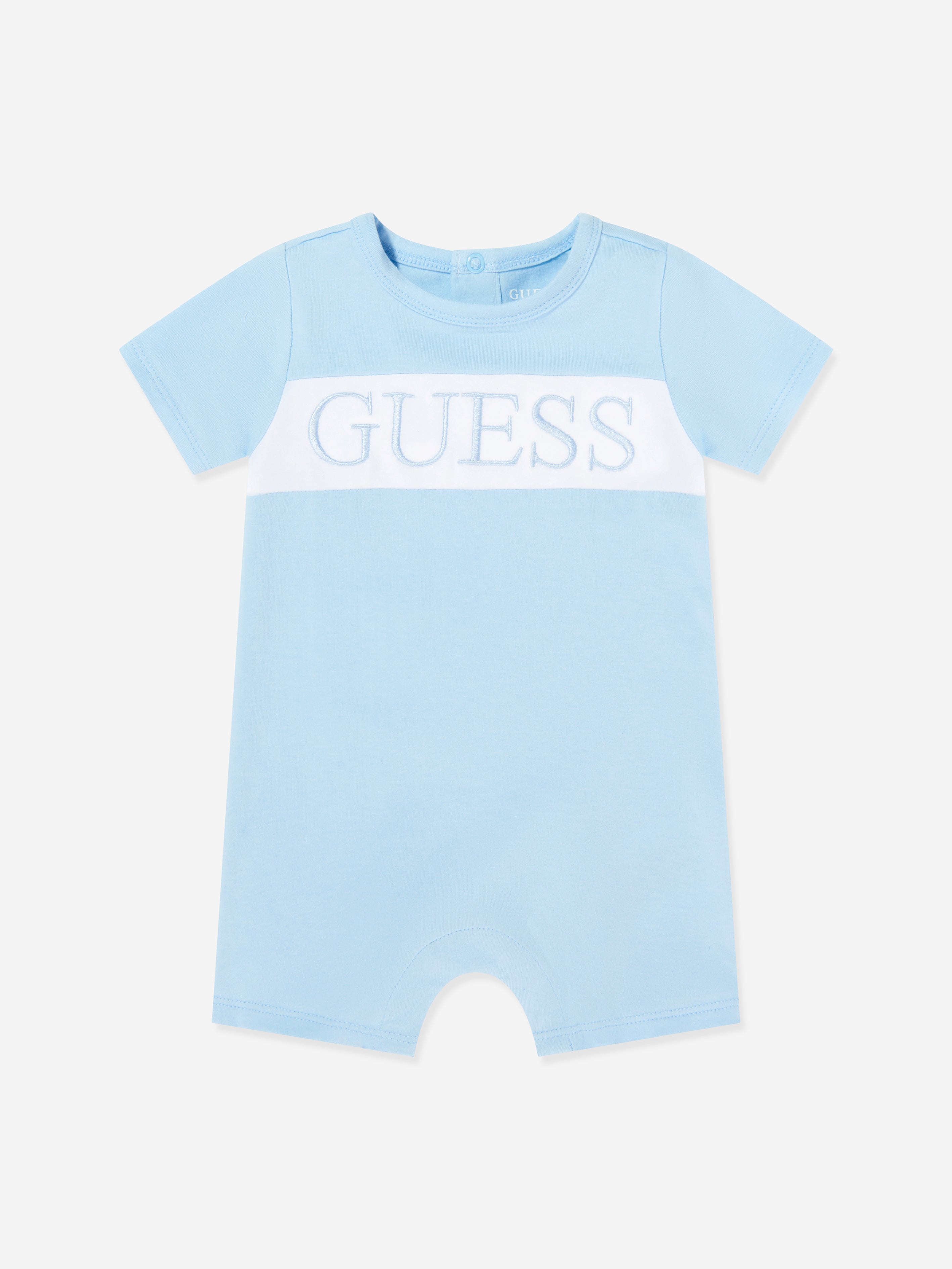 Guess Baby Boys Logo Romper in Blue