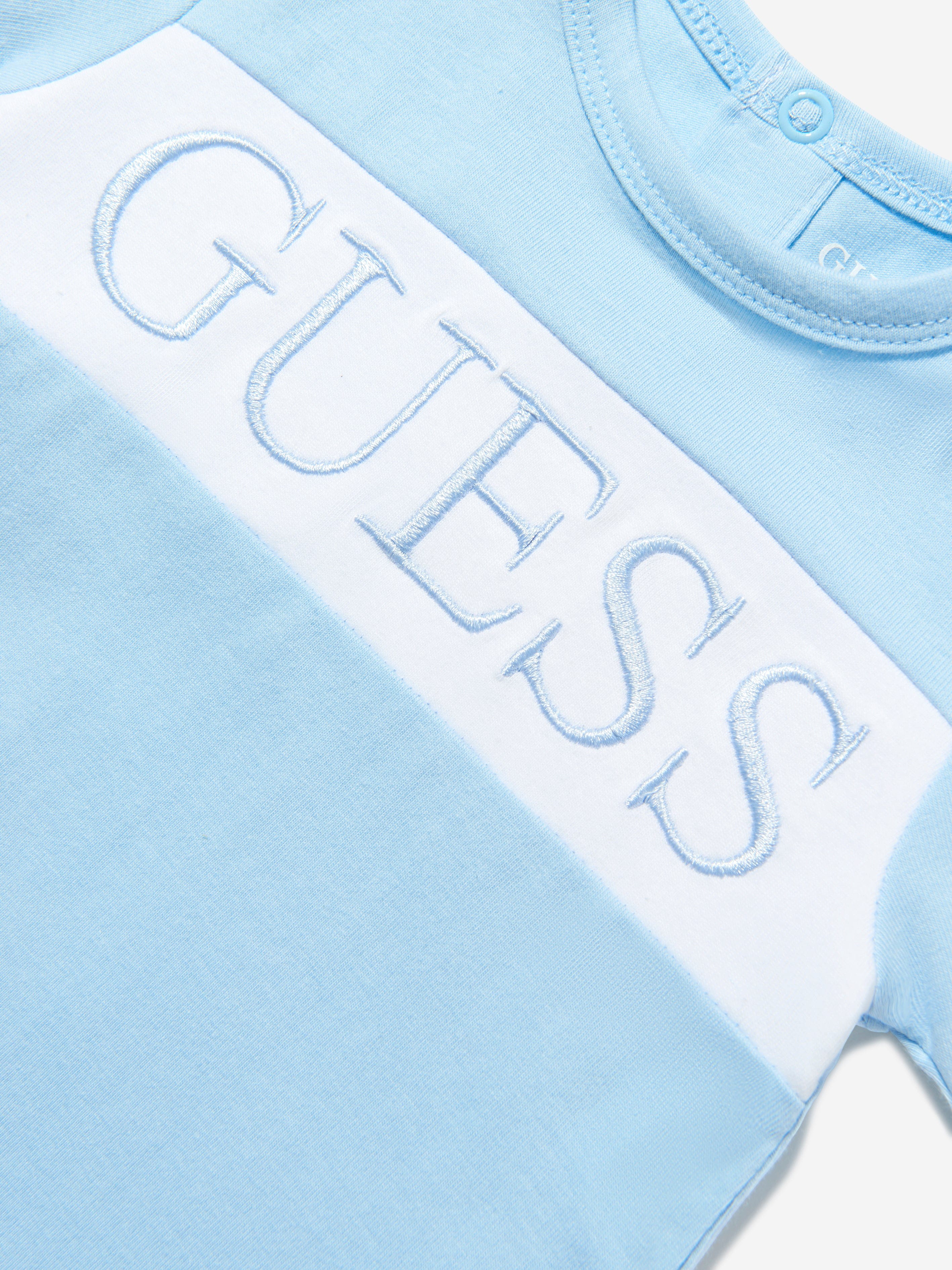 Guess Baby Boys Logo Romper in Blue