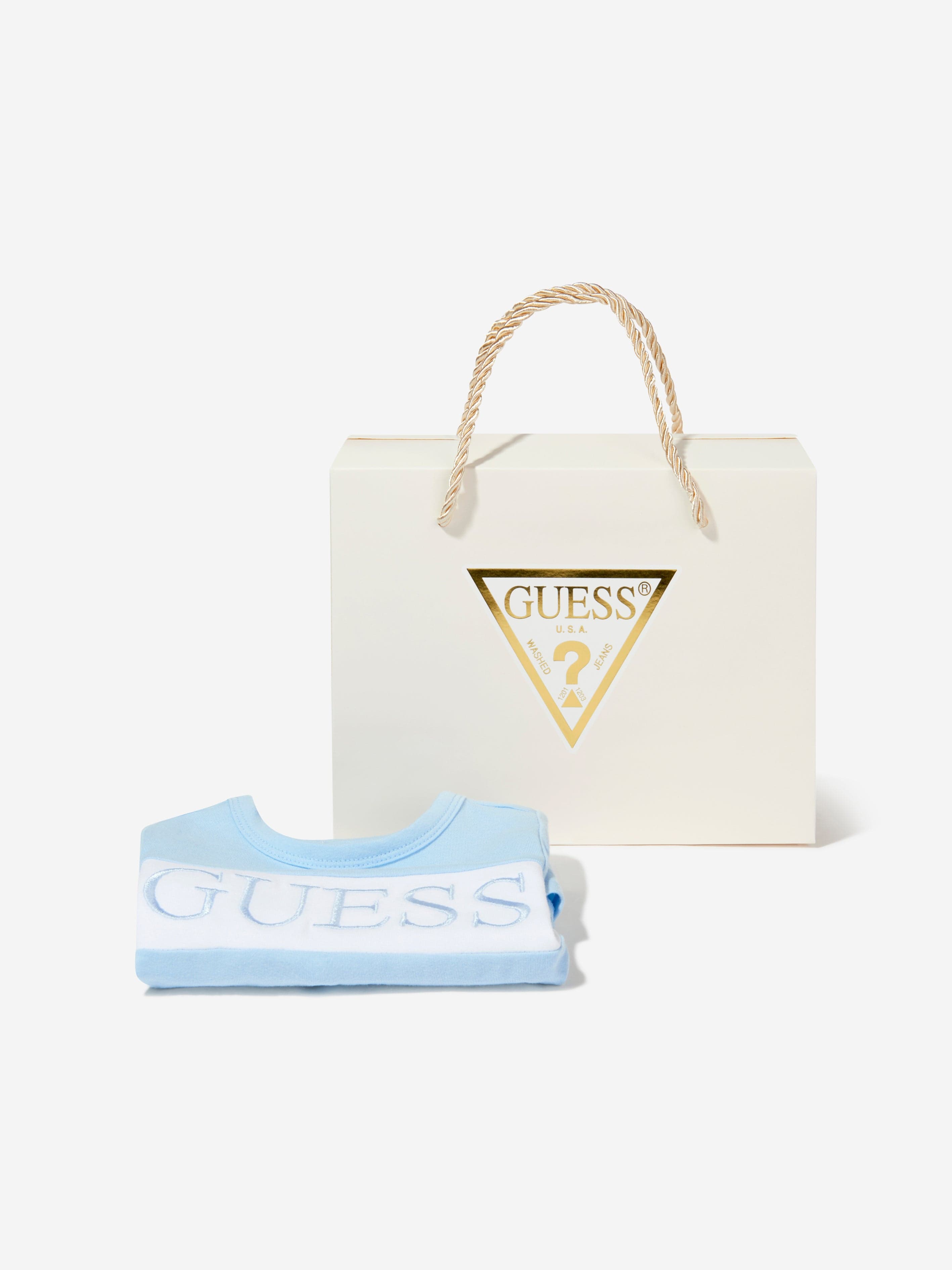 Guess Baby Boys Logo Romper in Blue