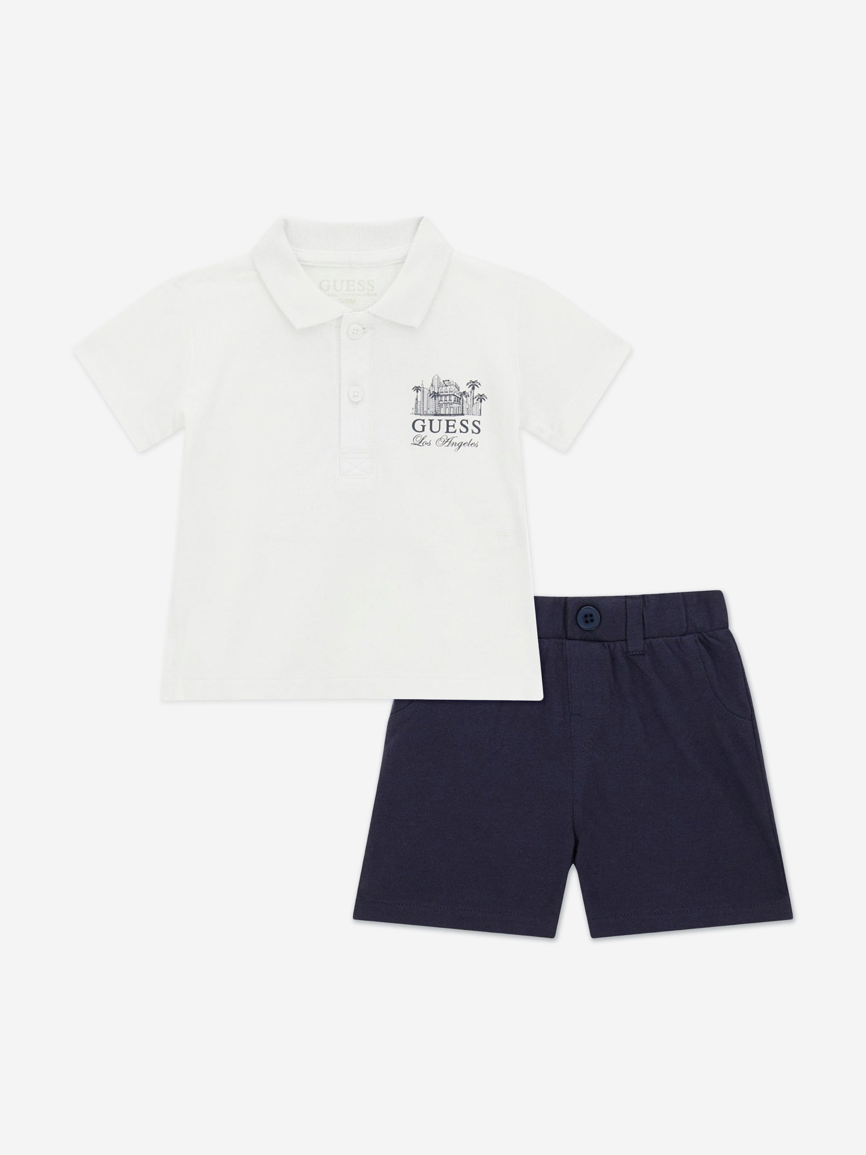 Guess Baby Boys Polo Shirt and Shorts Set in Navy