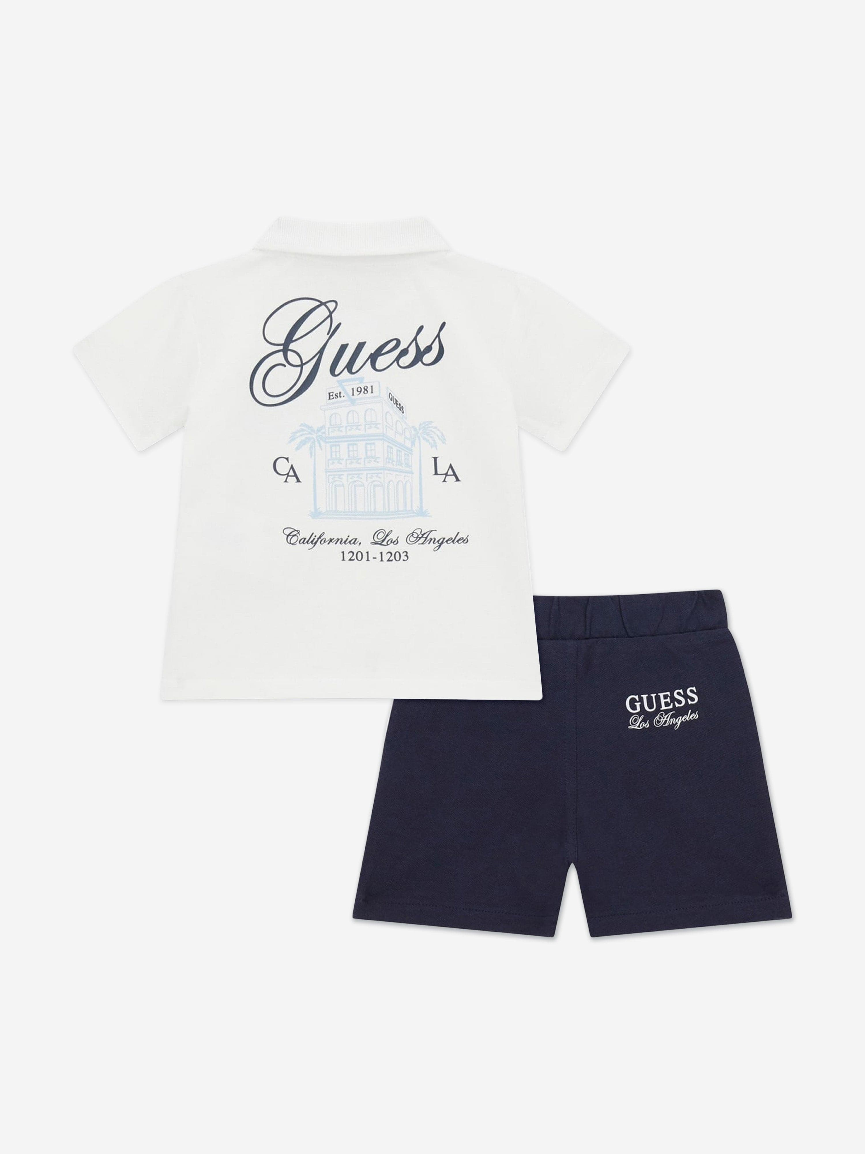 Guess Baby Boys Polo Shirt and Shorts Set in Navy