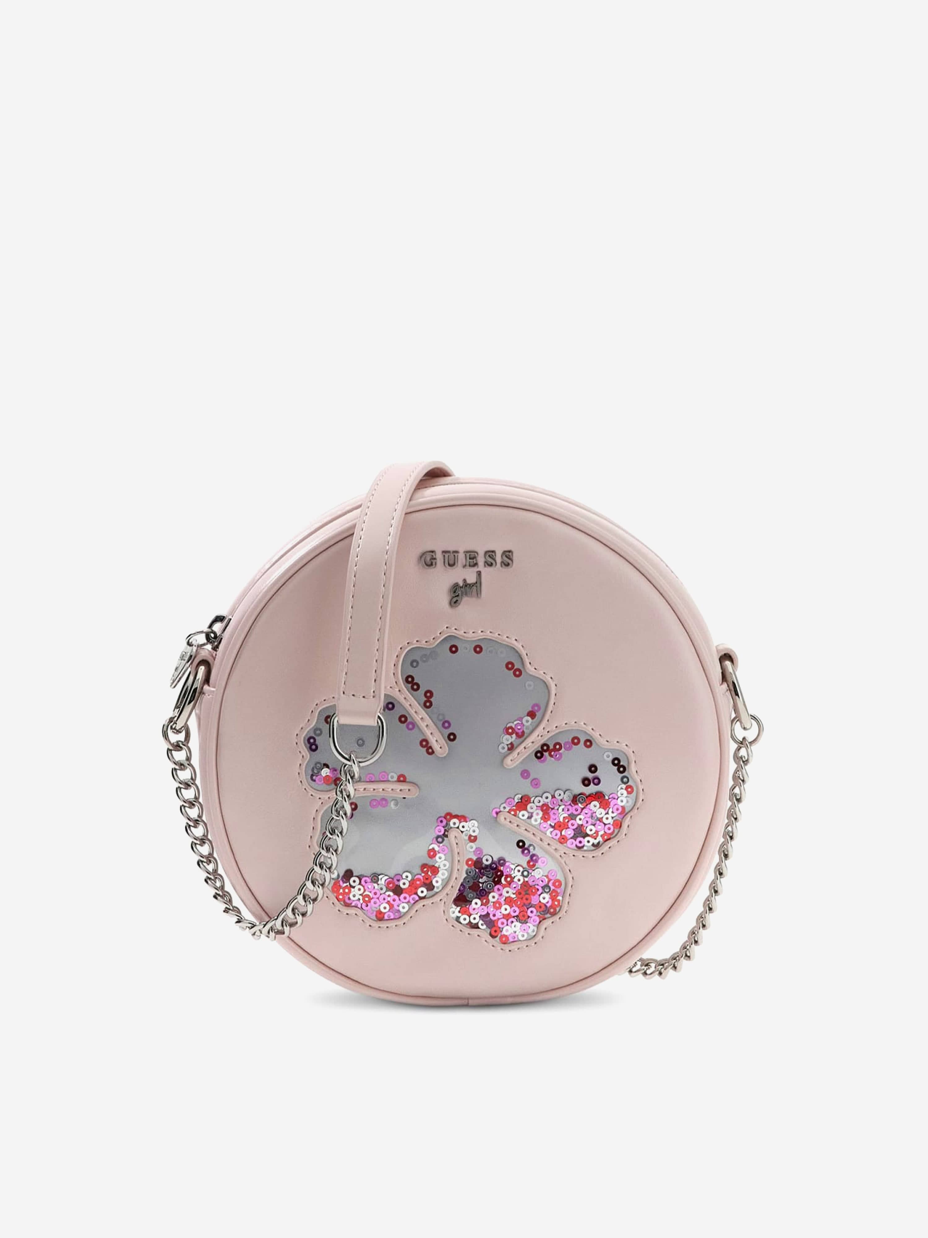 Guess Girls Sequin Flower Circle Bag in Pink (16.8cm)