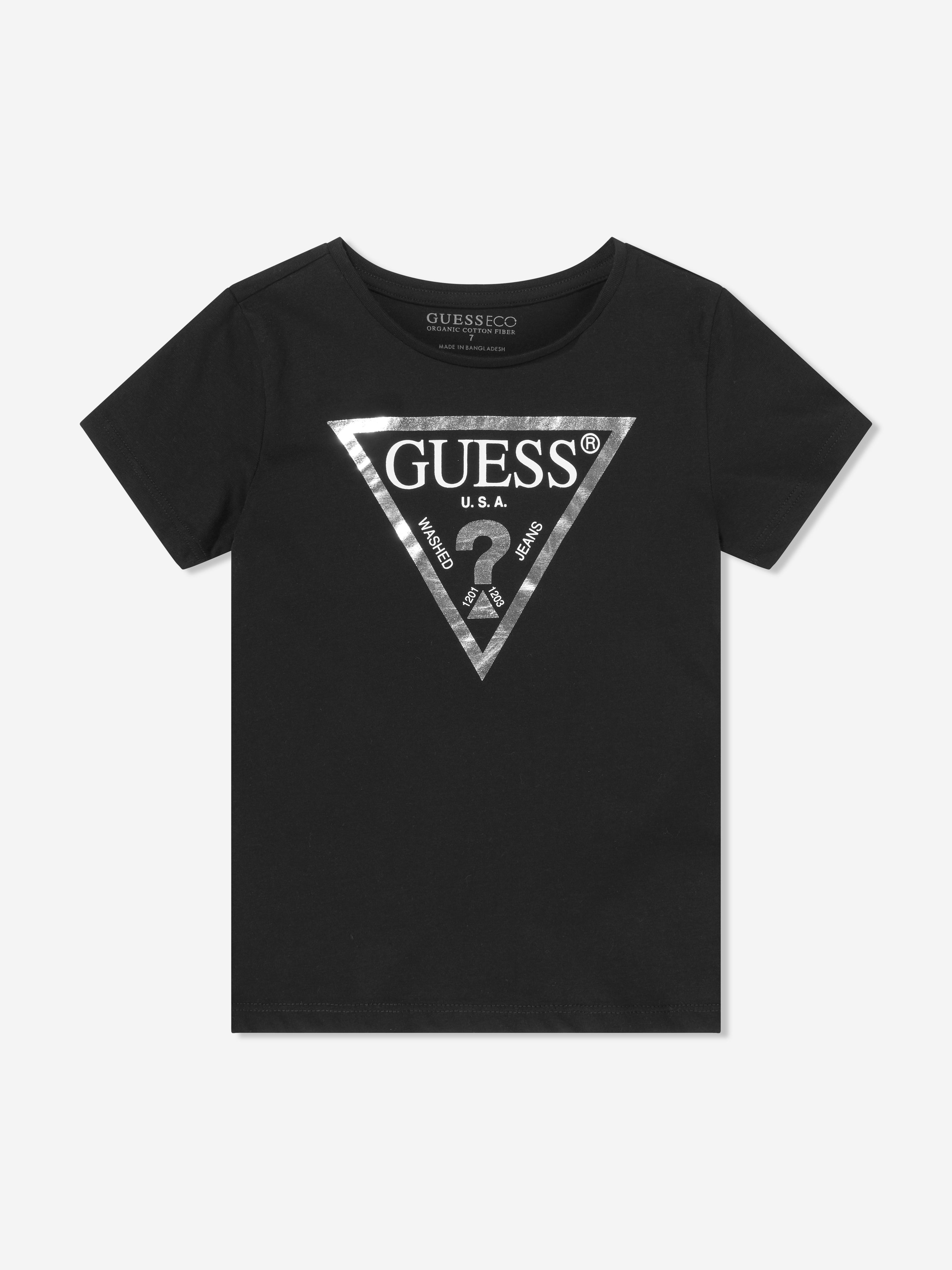 Guess Girls Logo T-Shirt in Black