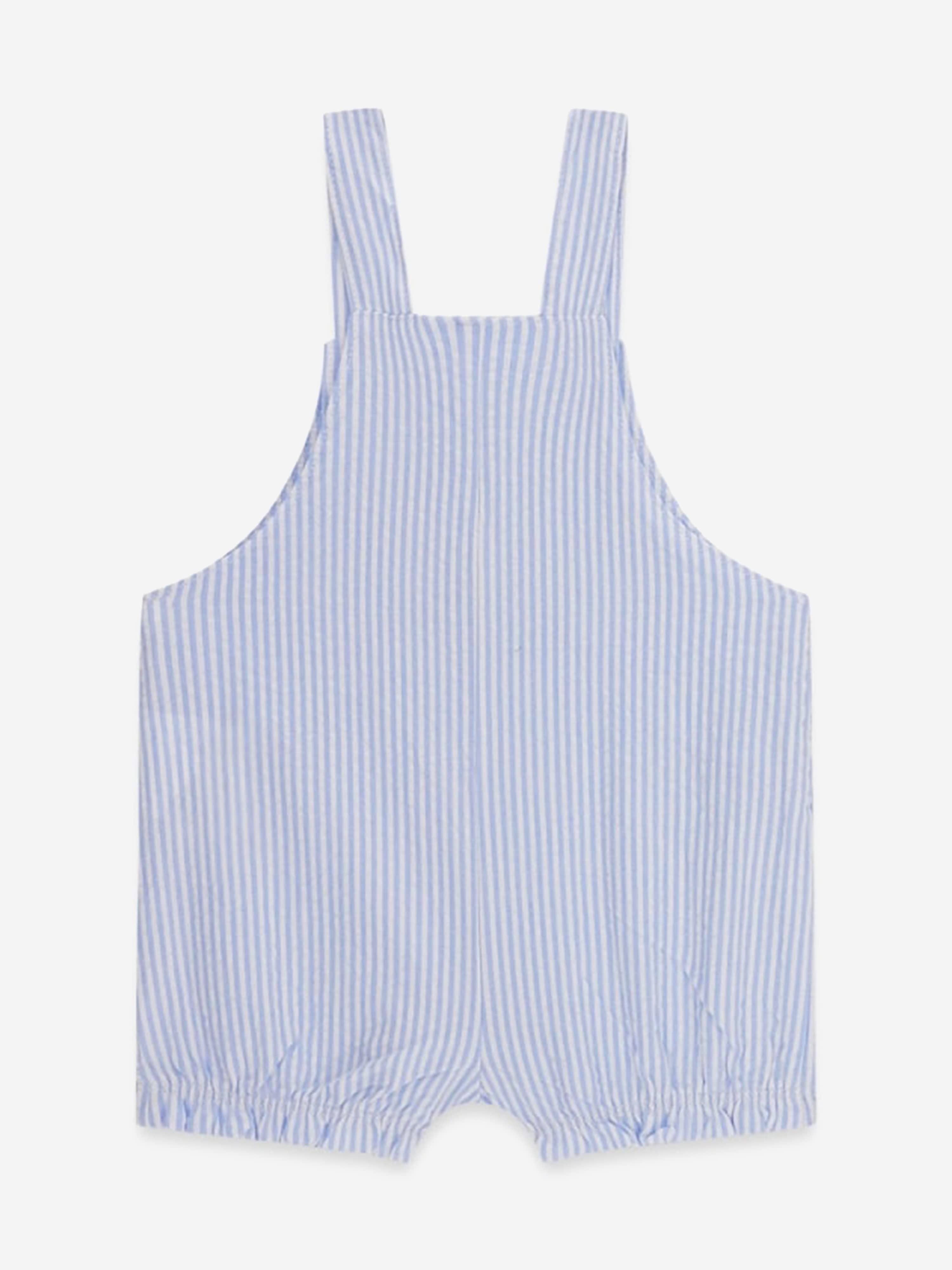 Guess Baby Boys Bodysuit and Seersucker Romper in Navy