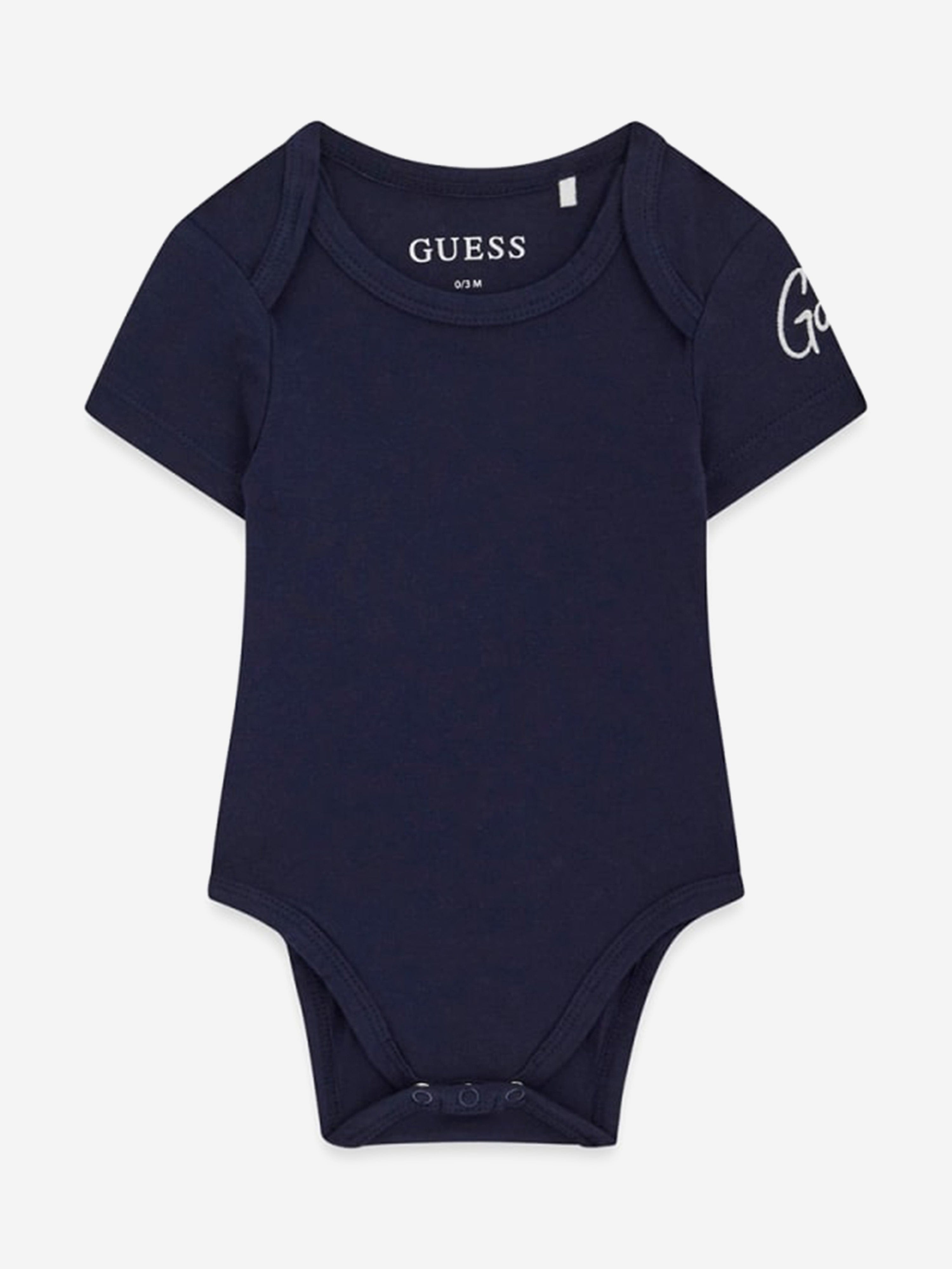 Guess Baby Boys Bodysuit and Seersucker Romper in Navy