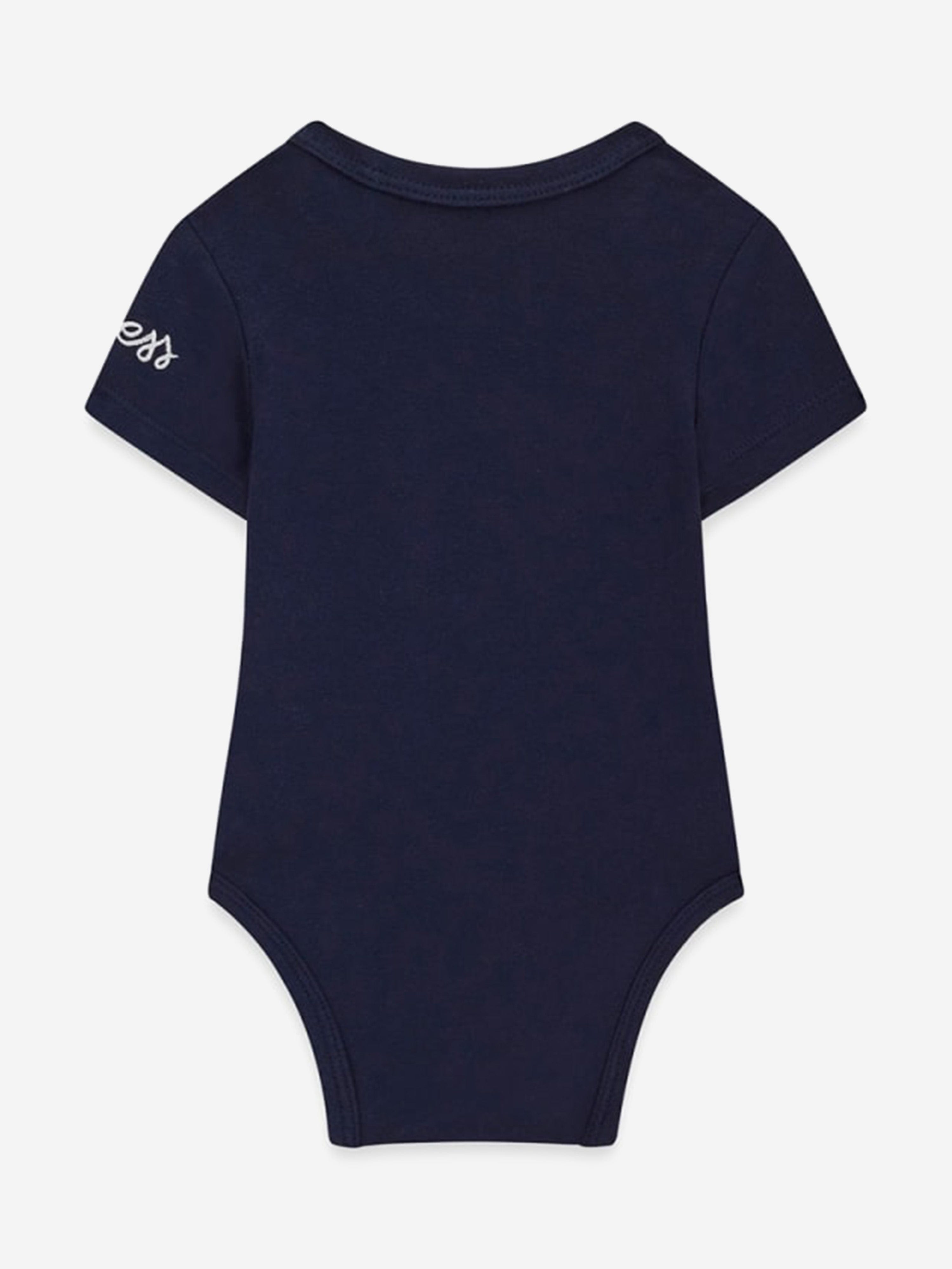 Guess Baby Boys Bodysuit and Seersucker Romper in Navy