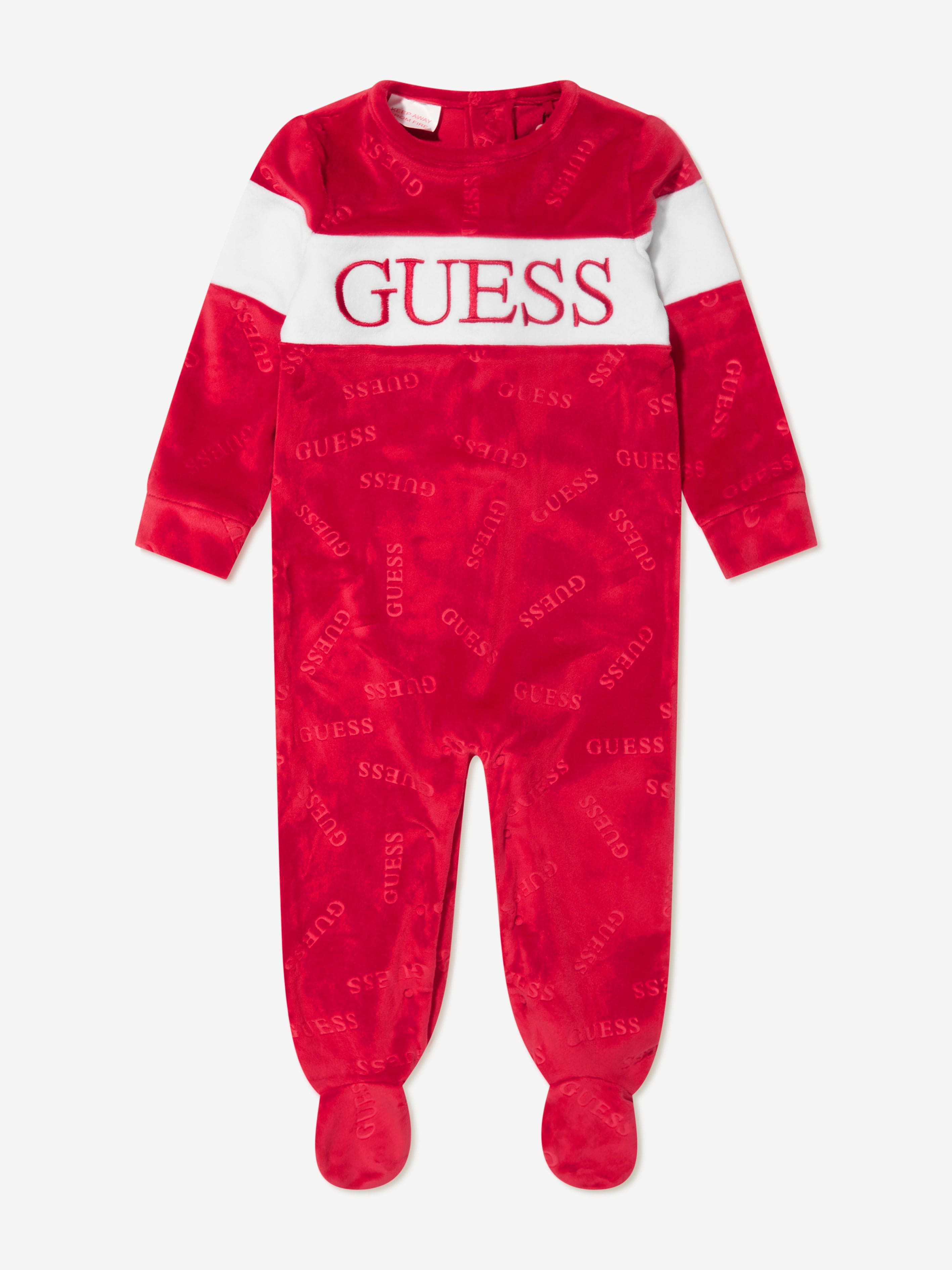 Guess Baby Boys Chenille Logo Babygrow