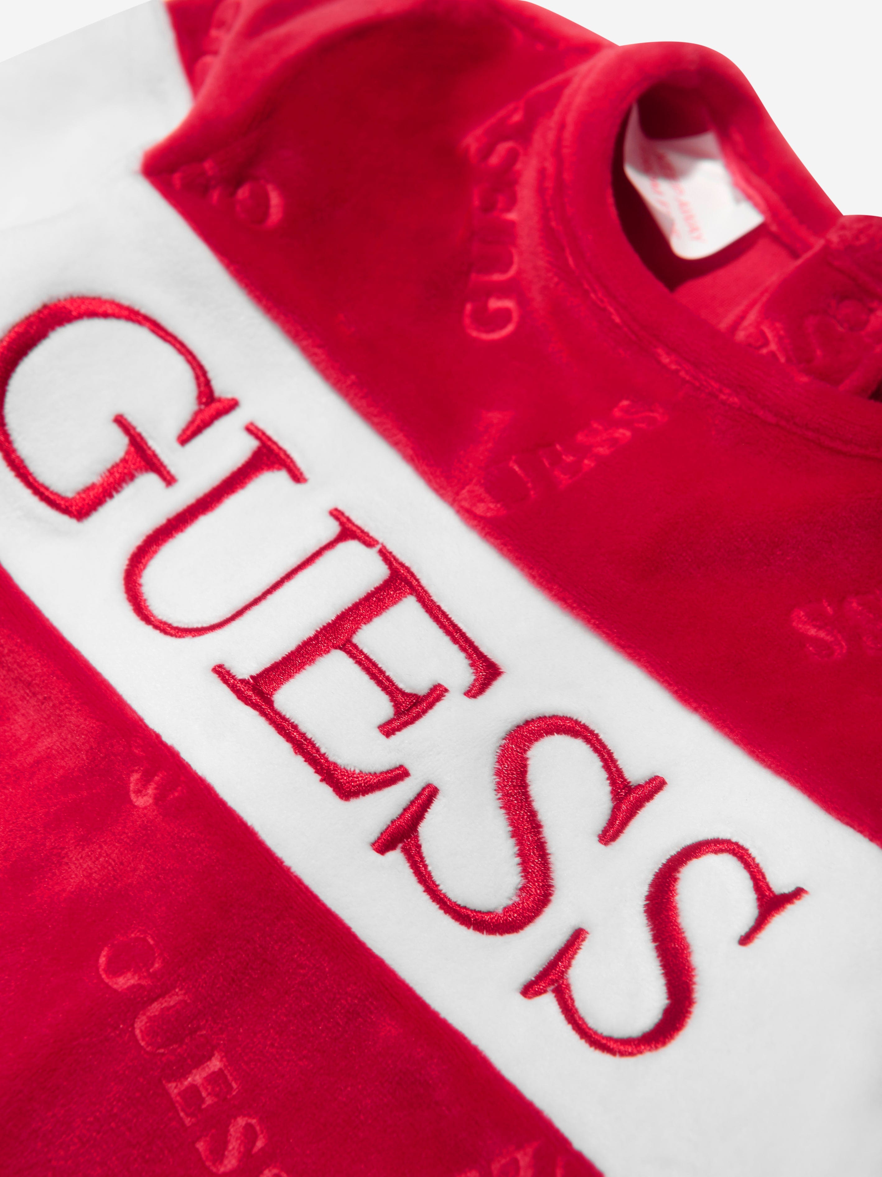 Guess Baby Boys Chenille Logo Babygrow