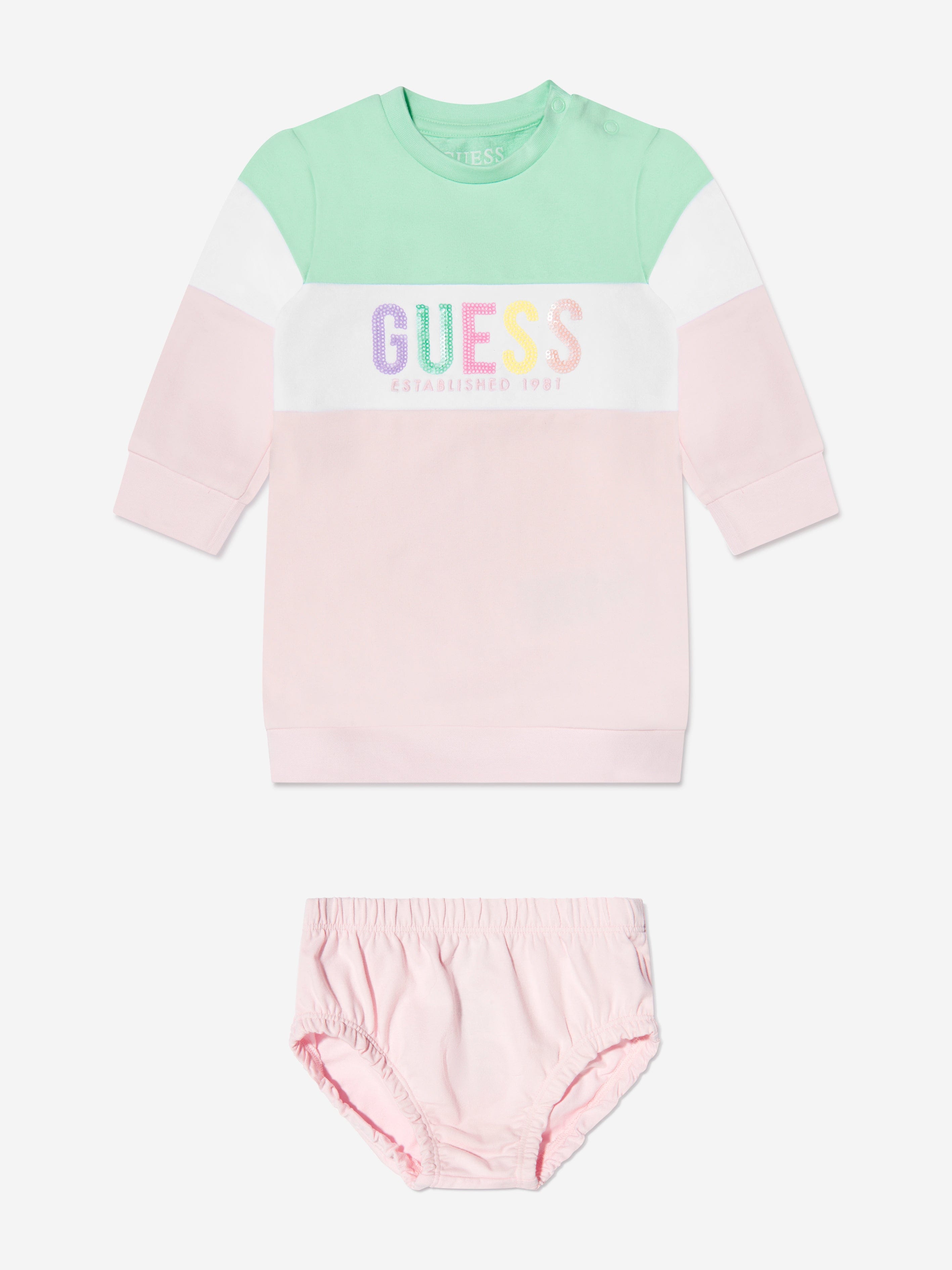 Guess Baby Girls Dress And Bloomers Set