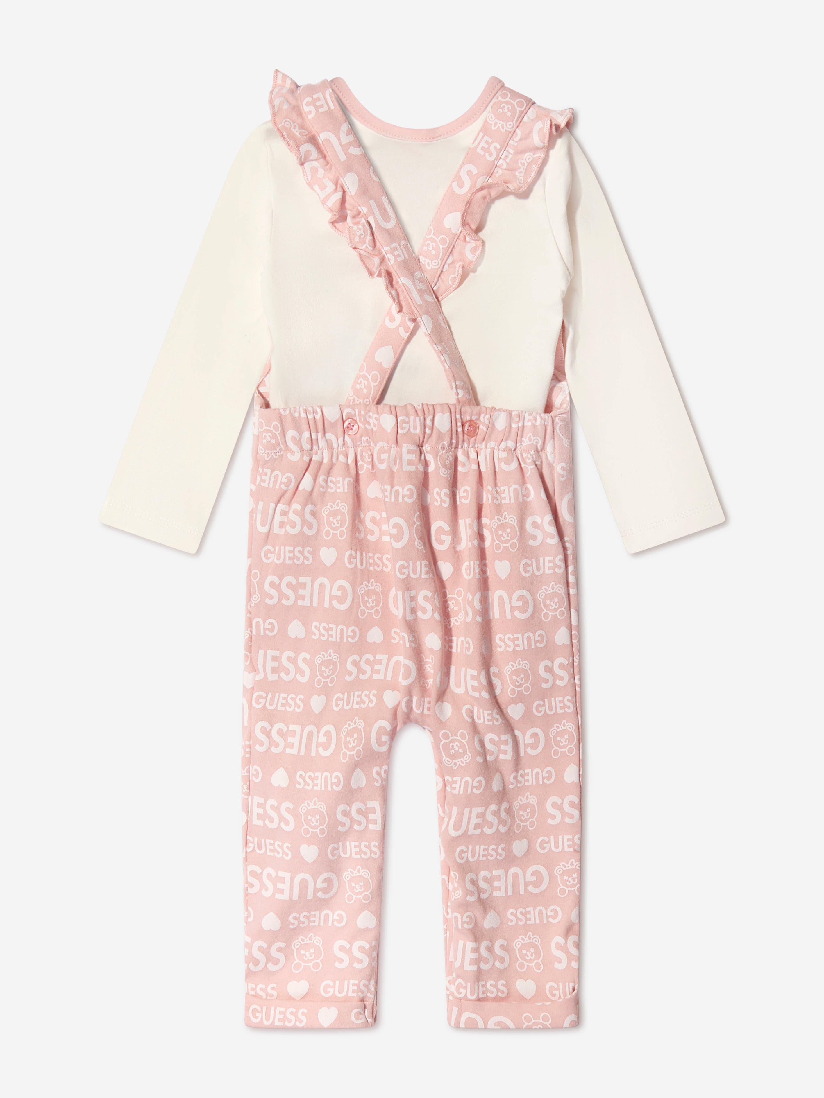 Guess Baby Girls Bodysuit And Dungarees Set