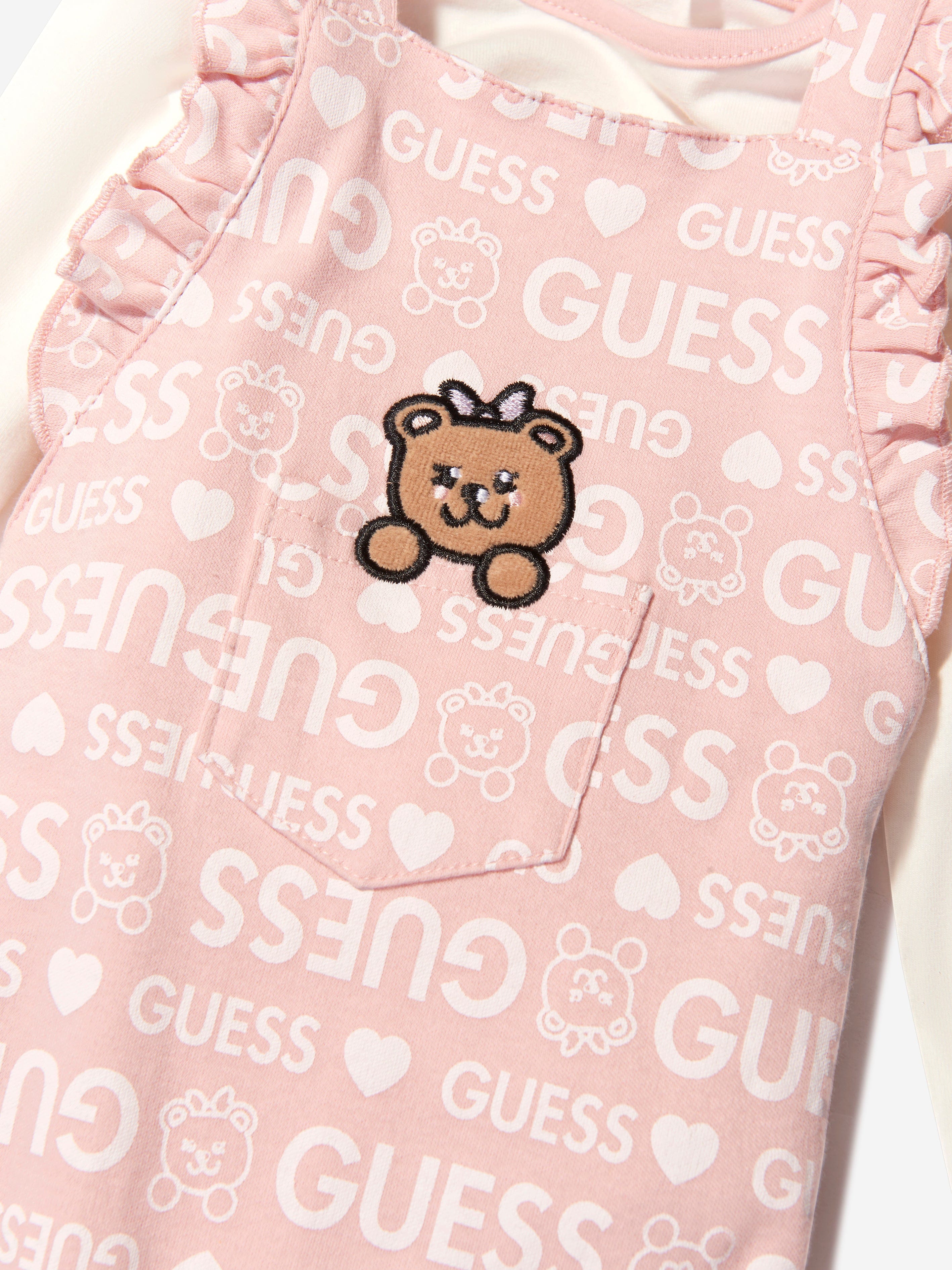 Guess Baby Girls Bodysuit And Dungarees Set