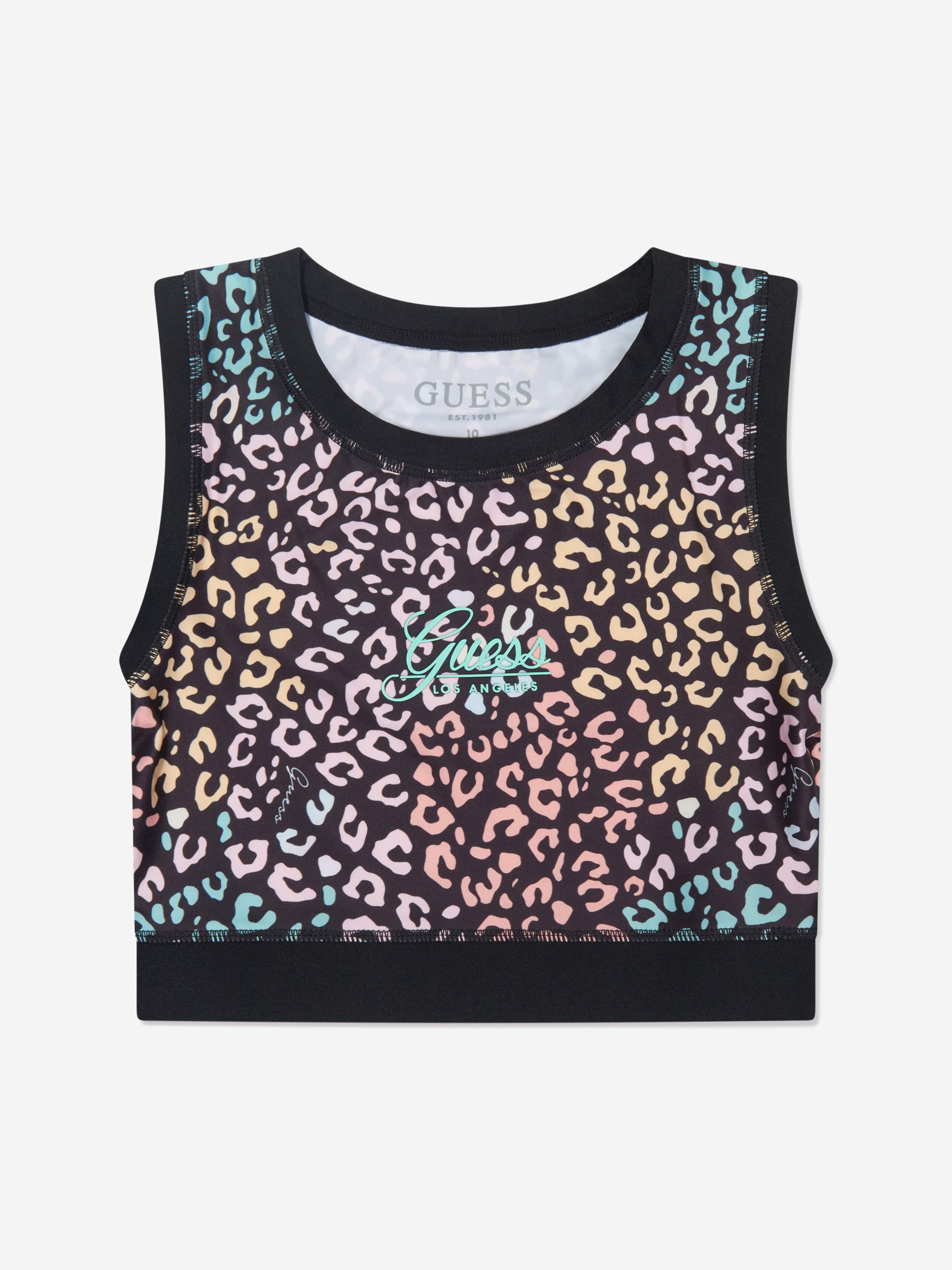 Guess Girls Leopard Print Crop Top