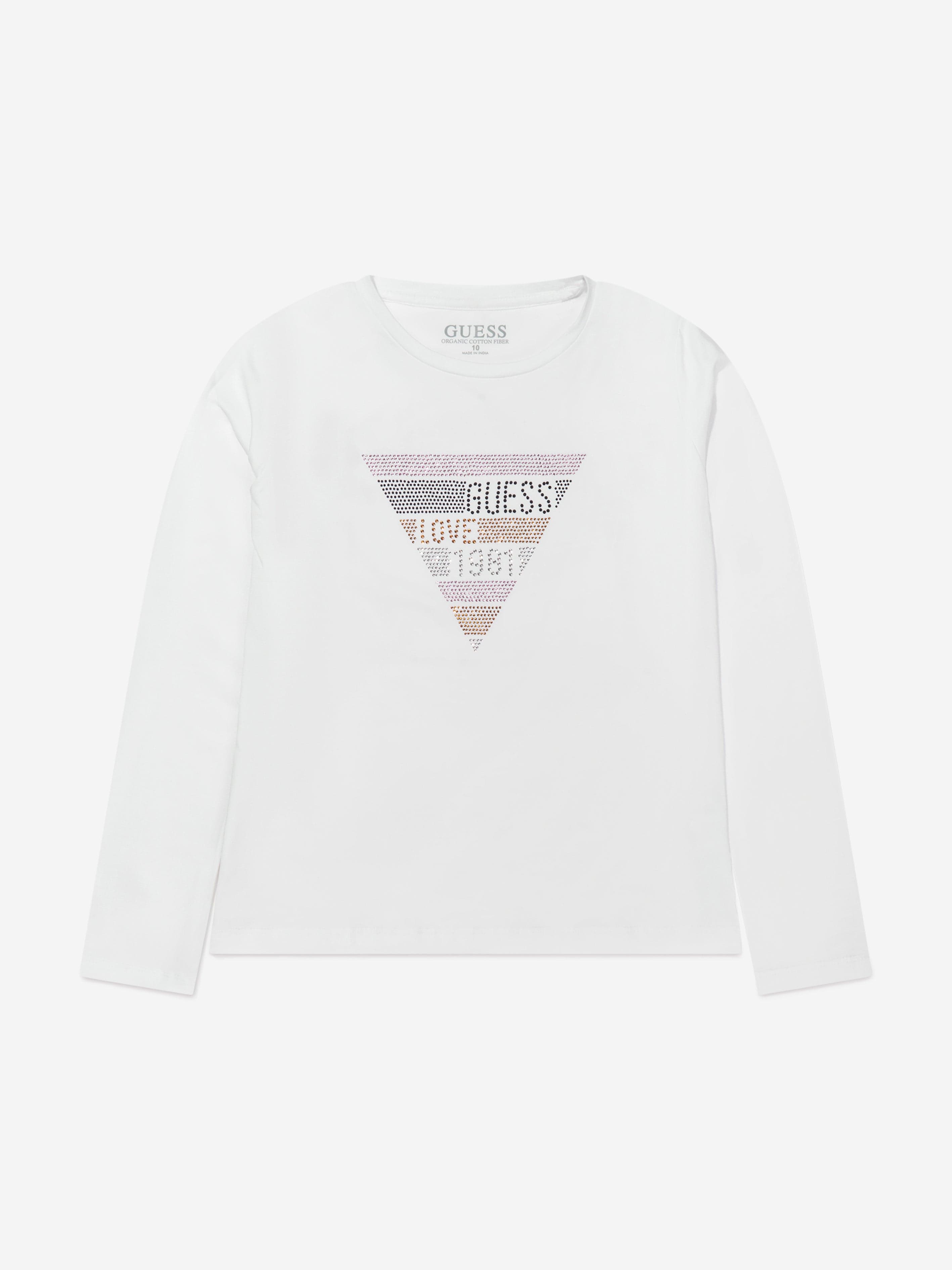 Guess Girls Long Sleeve Logo T-Shirt