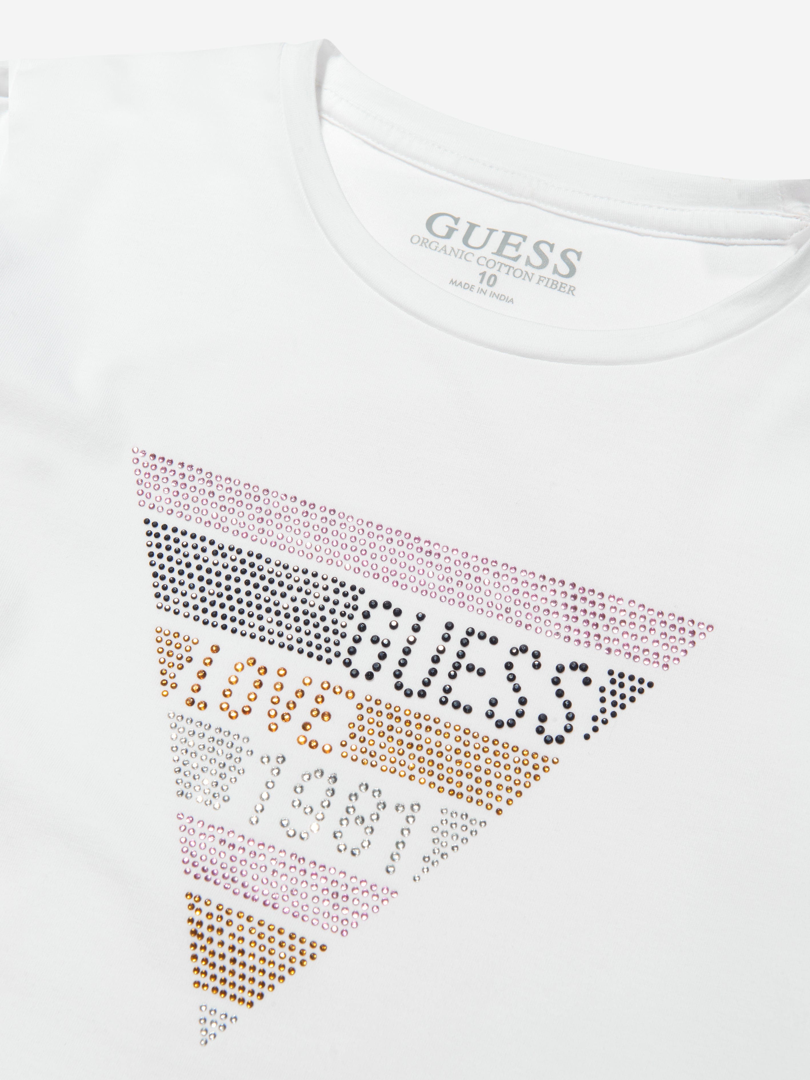 Guess Girls Long Sleeve Logo T-Shirt