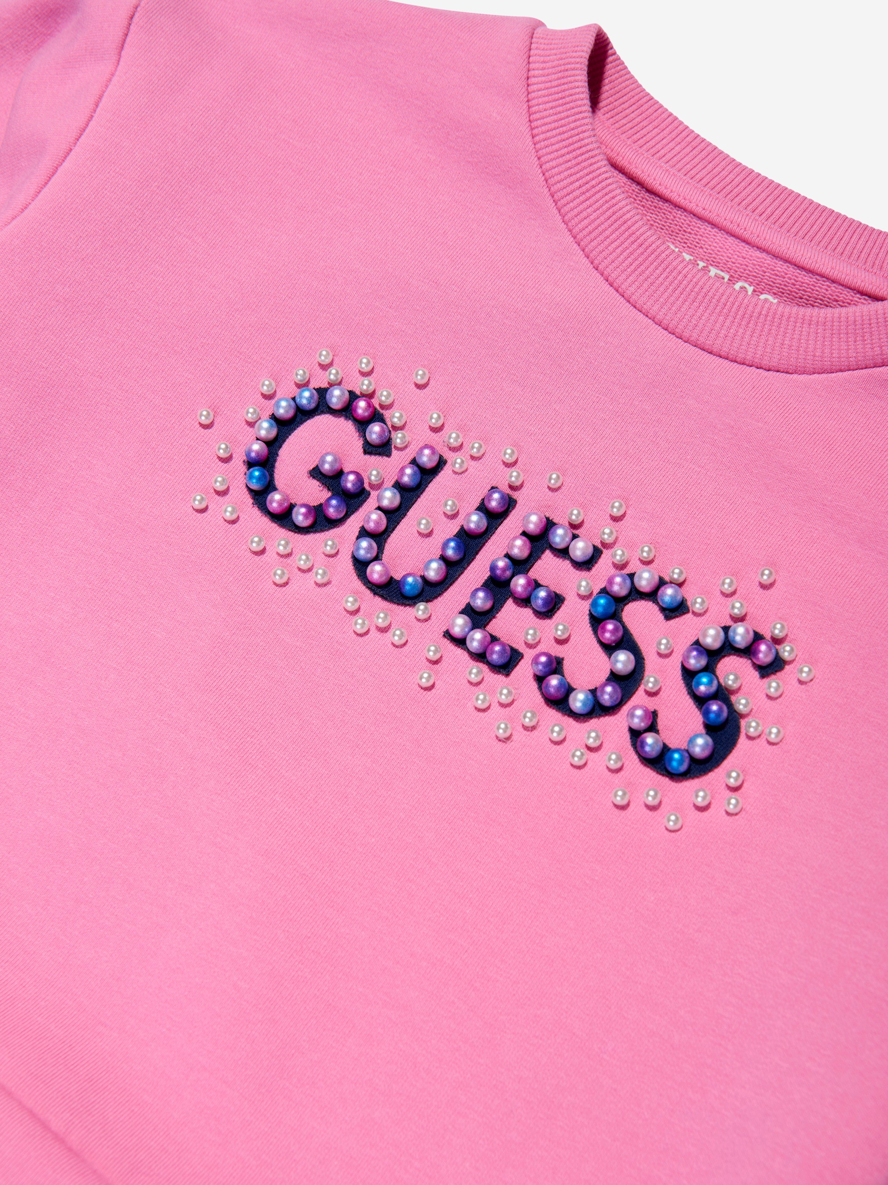 Guess Girls Tulle Sweater Dress in Pink