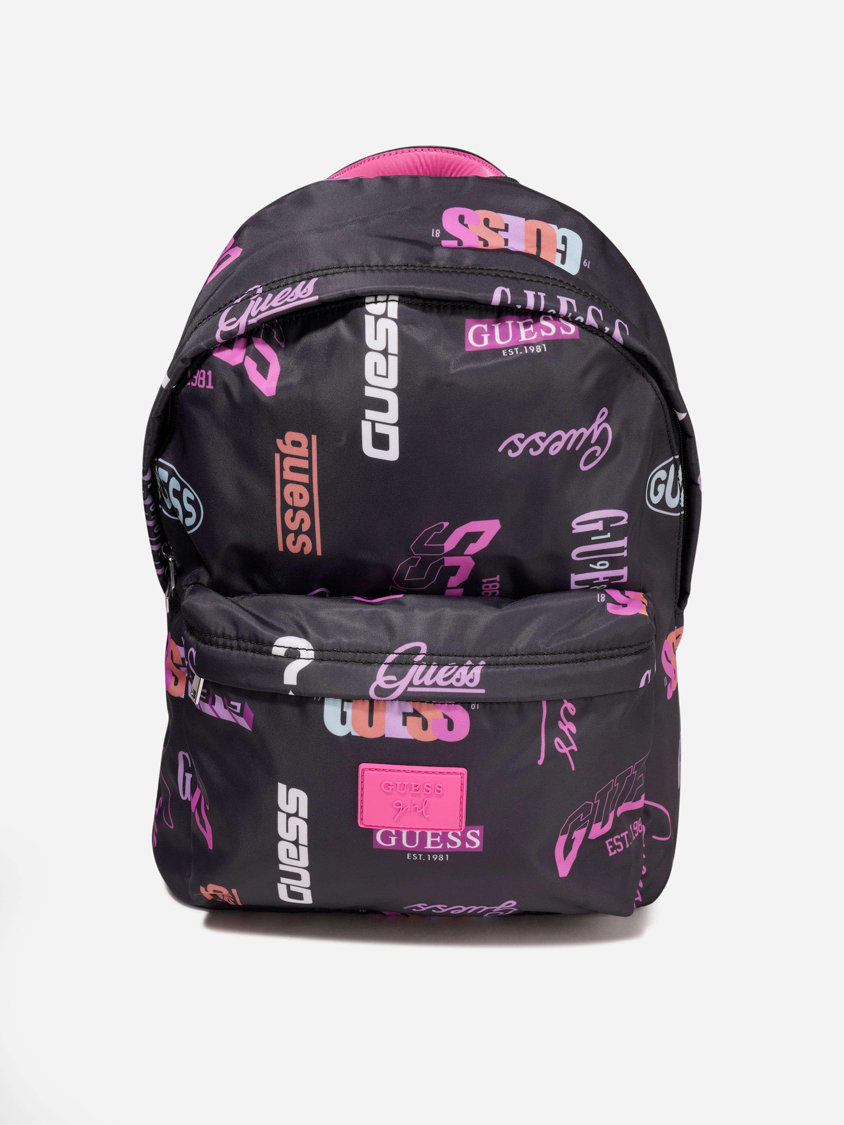 Guess Girls Logo Print Backpack in Black