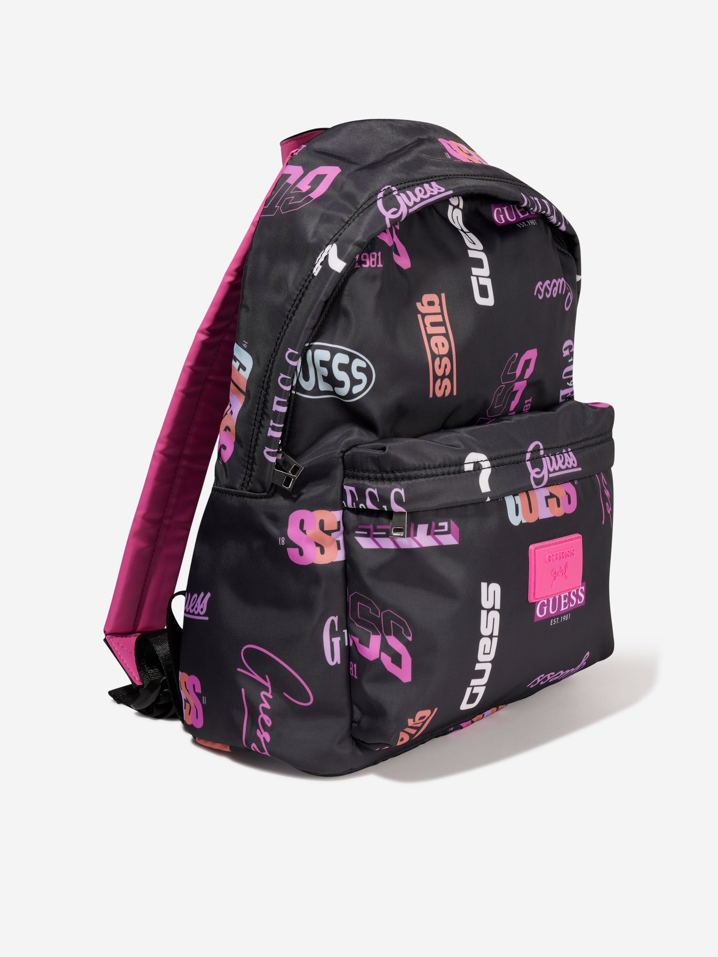 Guess Girls Logo Print Backpack in Black