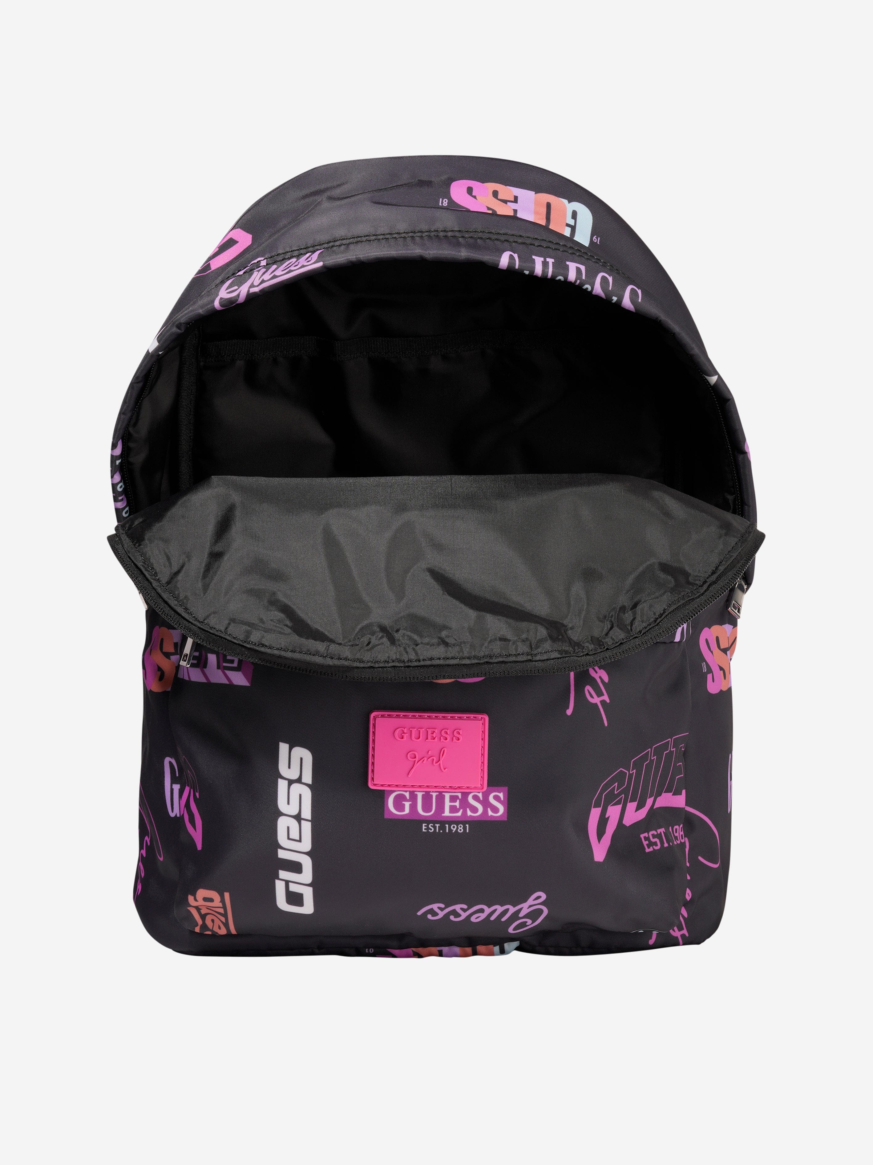 Guess Girls Logo Print Backpack in Black