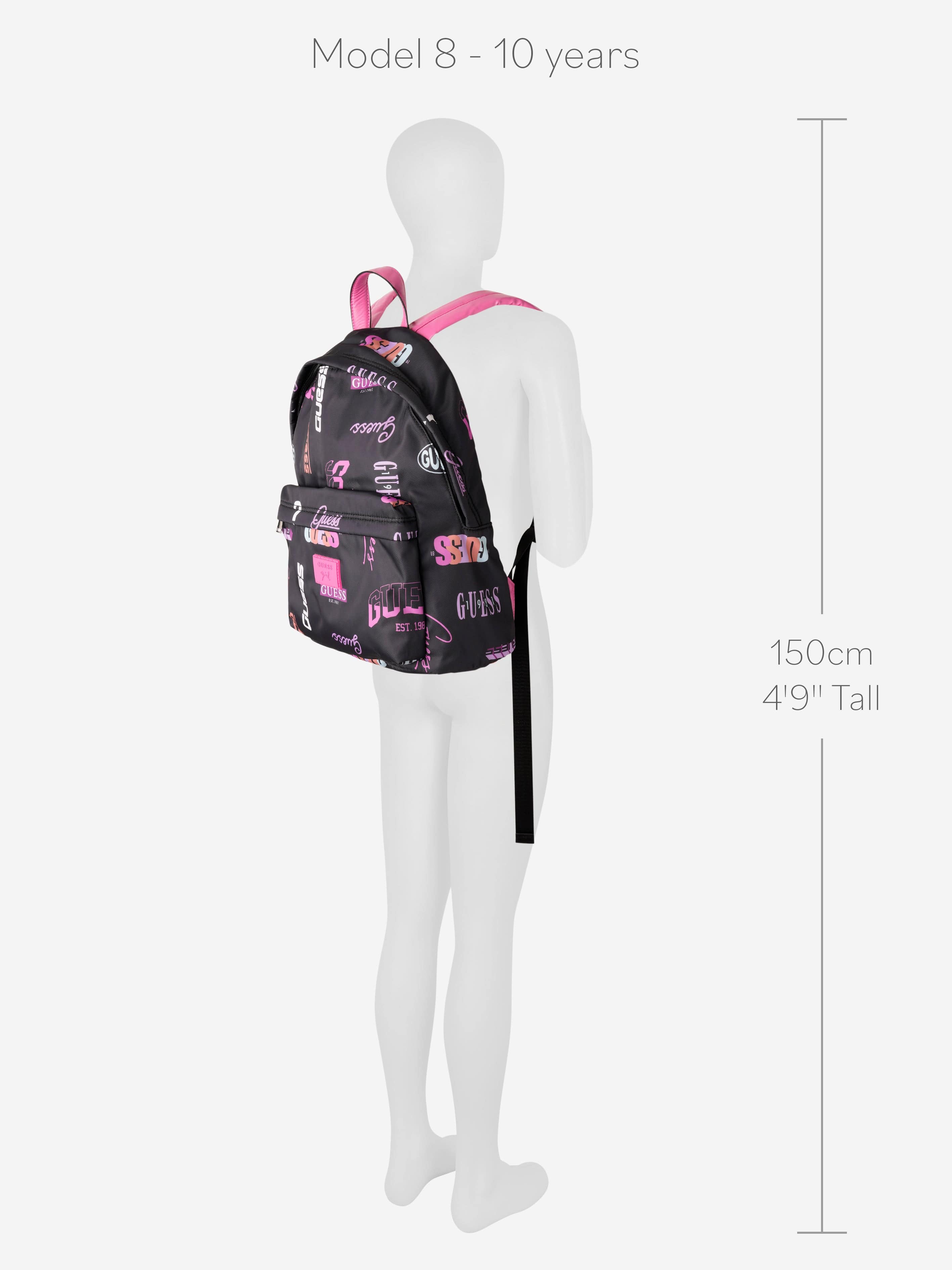 Guess Girls Logo Print Backpack in Black