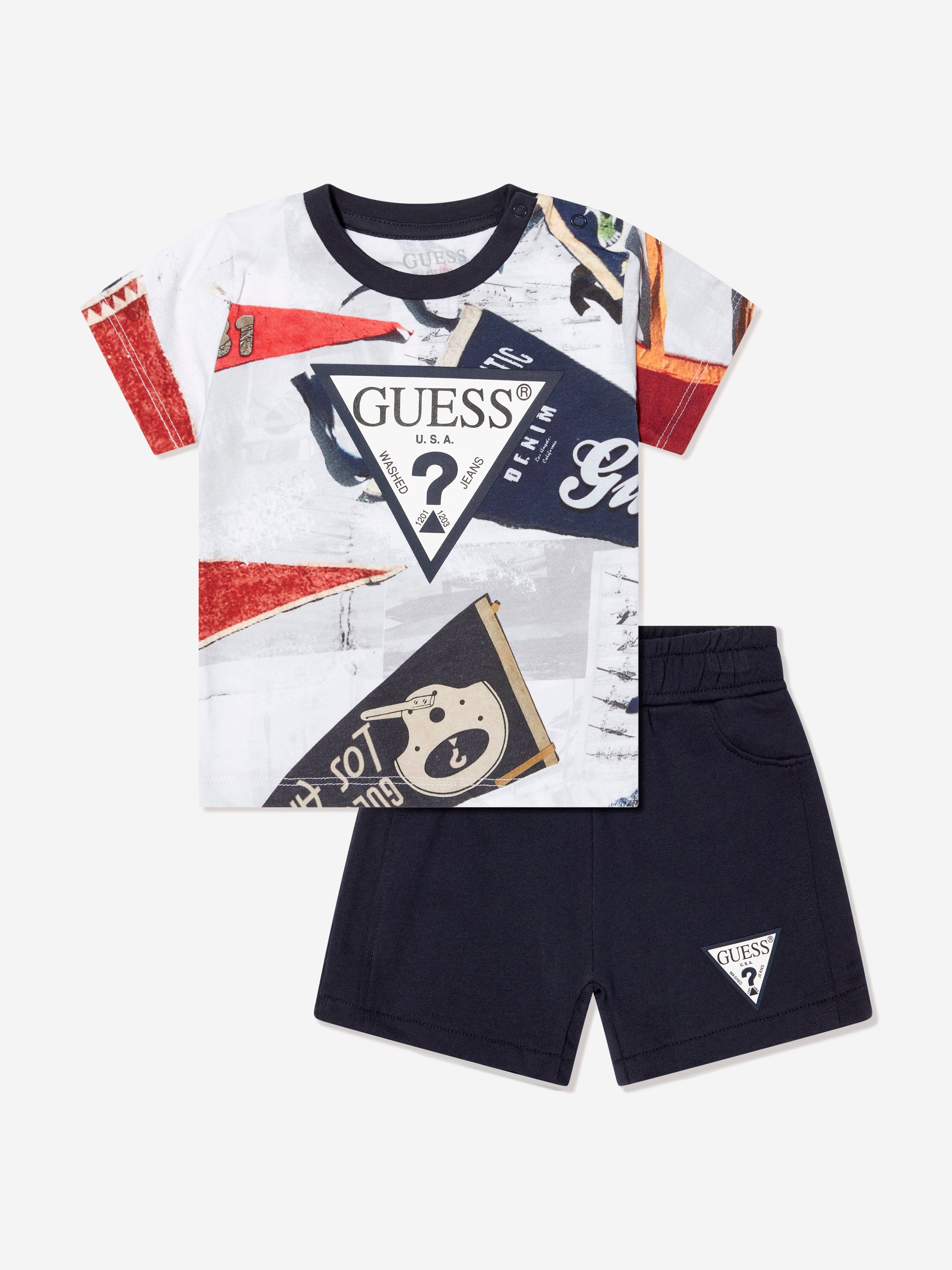 Guess Baby Boys T-Shirt And Shorts Set in Grey