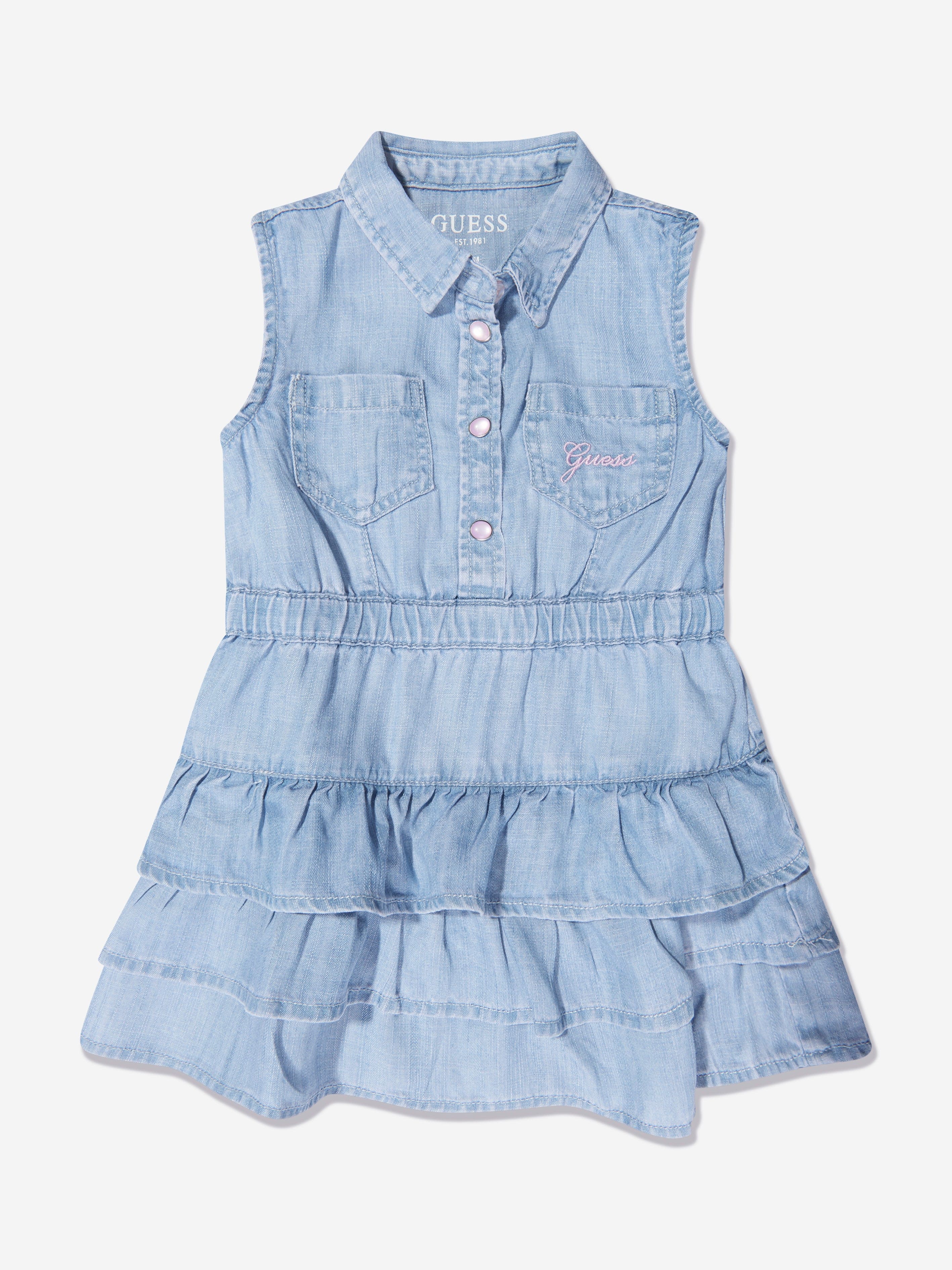 Guess Baby Girls Denim Dress And Knickers Set in Blue