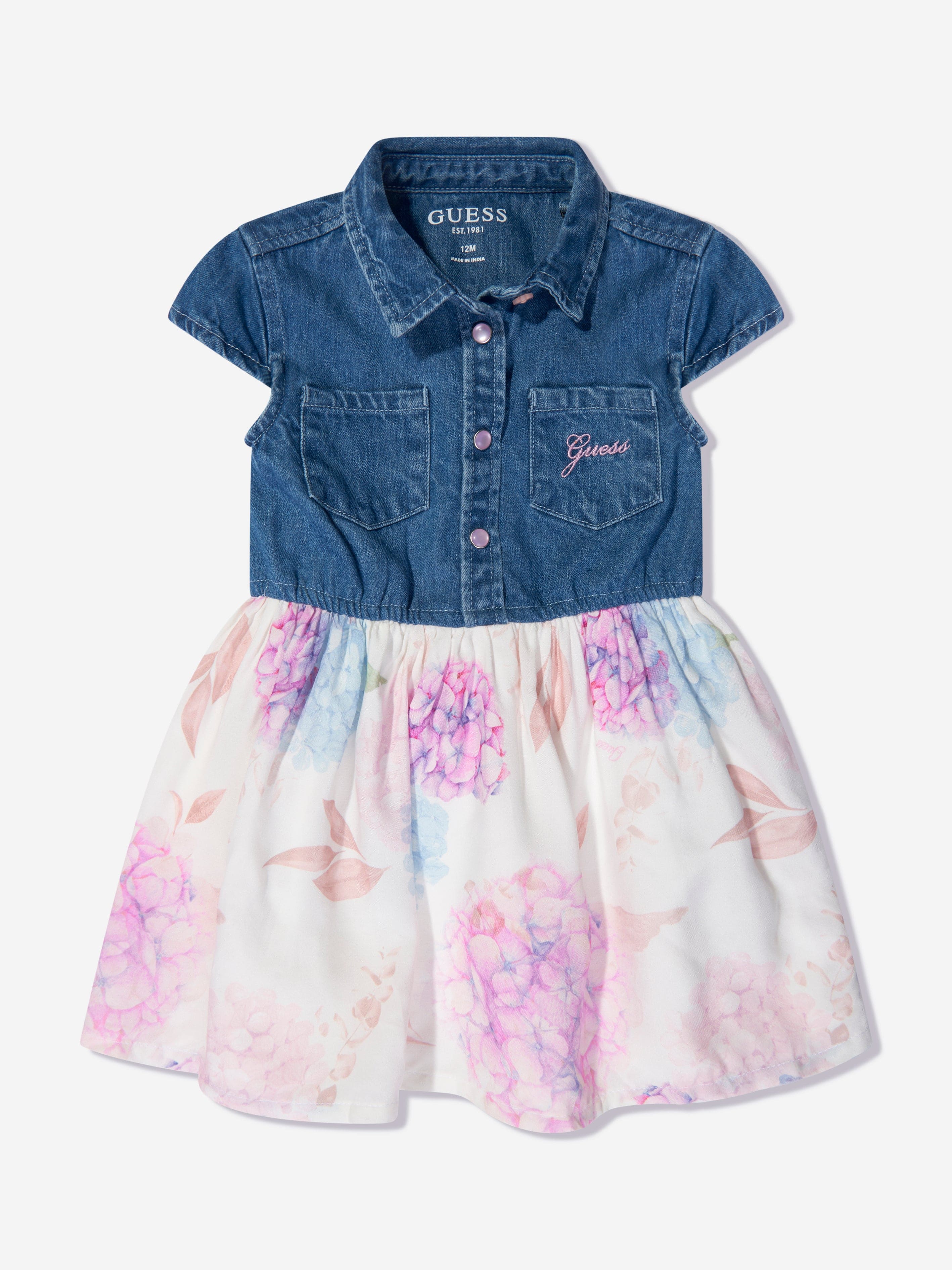 Guess Baby Girls Chambray Dress And Knickers Set in Blue