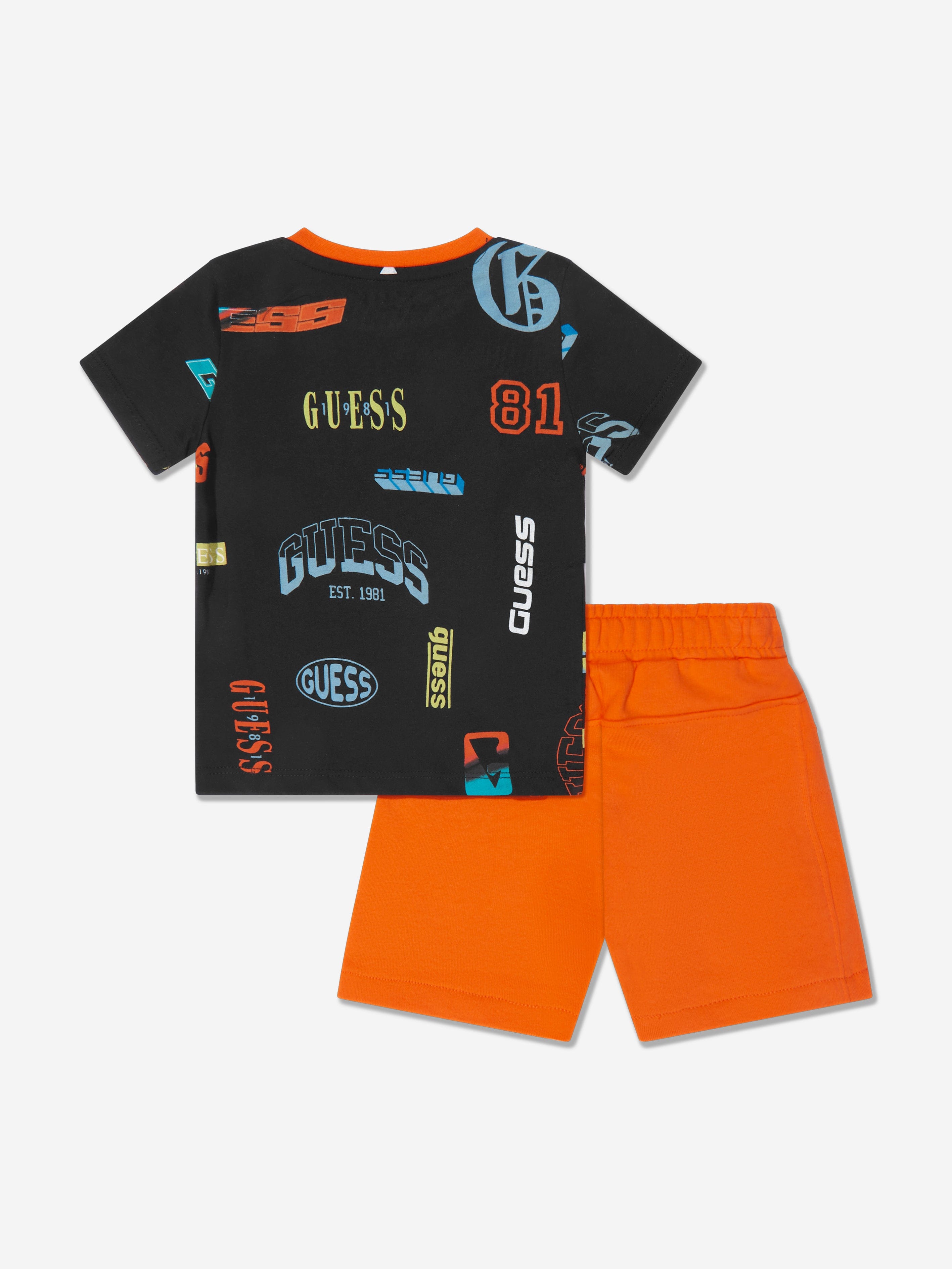 Guess Baby Boys T-Shirt And Shorts Set in Orange